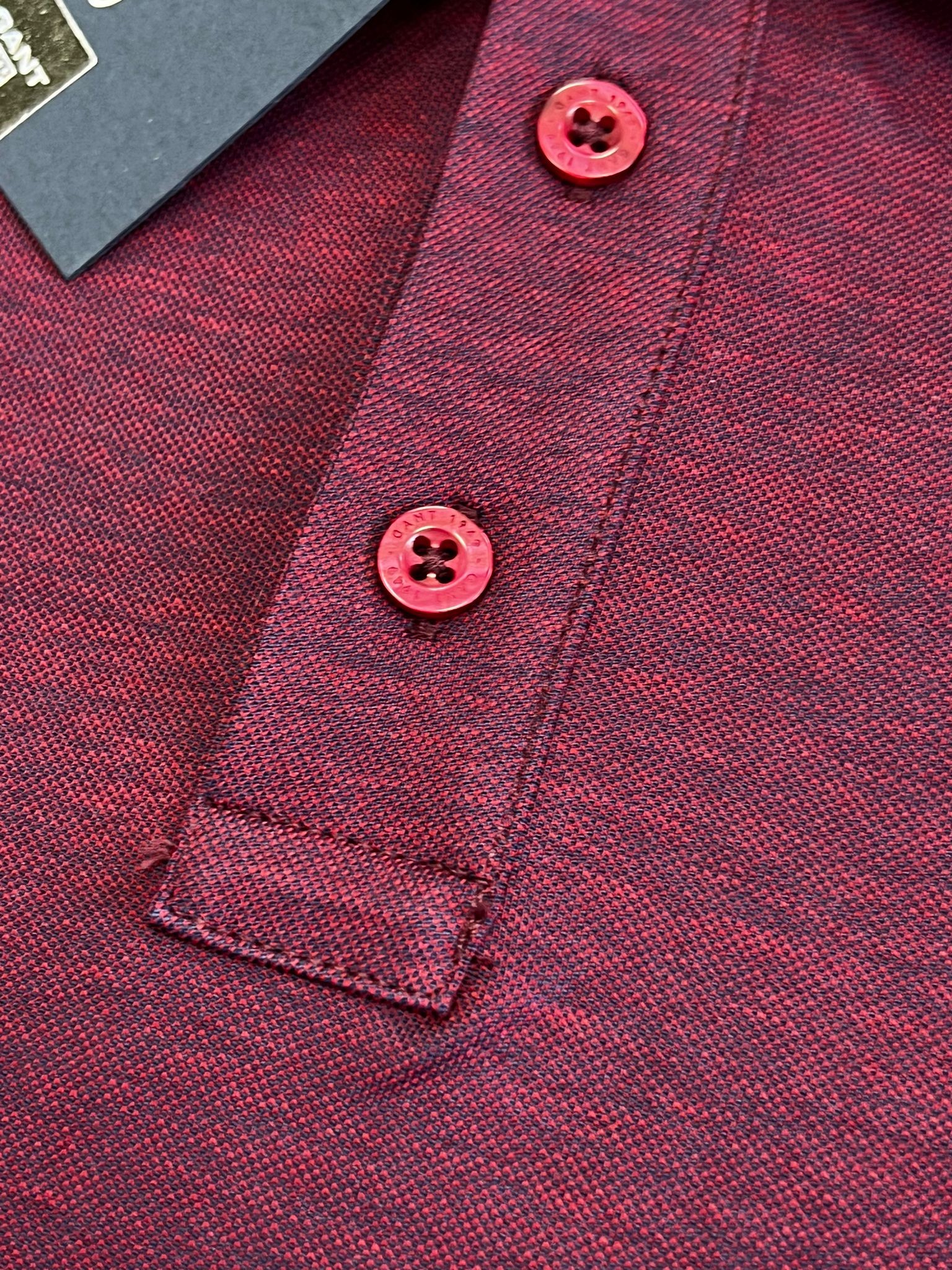 Merserize Kumaş Bordo Basic Polo Yaka T-shirt