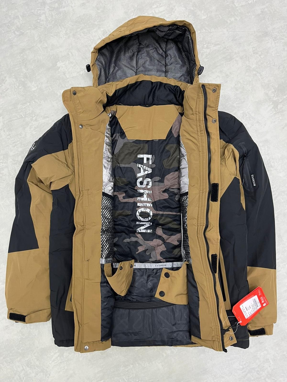 Classic Cep Detaylı İthal WaterProof Şişme Bel Destekli Hardal Termal Astarlı Mont