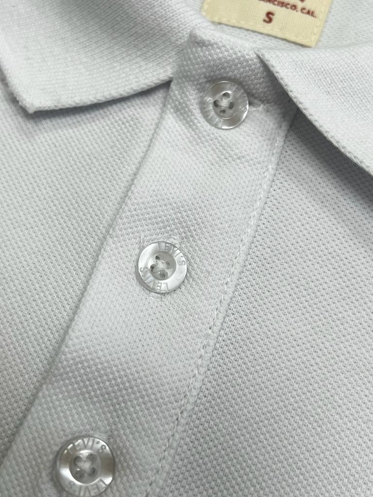 Classic Logo Basic White Polo Yaka T-shirt