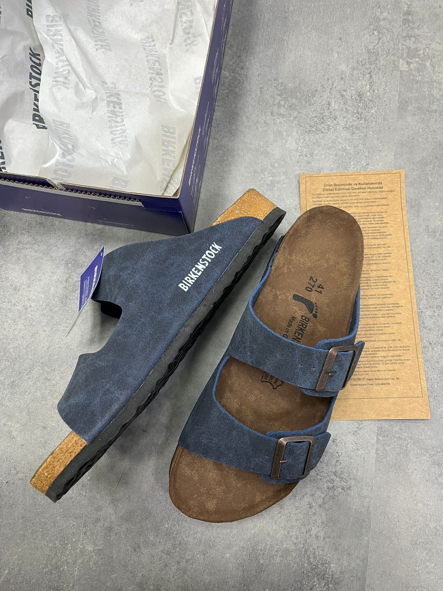 Yeni Sezon Özel Black Sandalet Premium İthal  Navy Blue  Erkek Terlik 