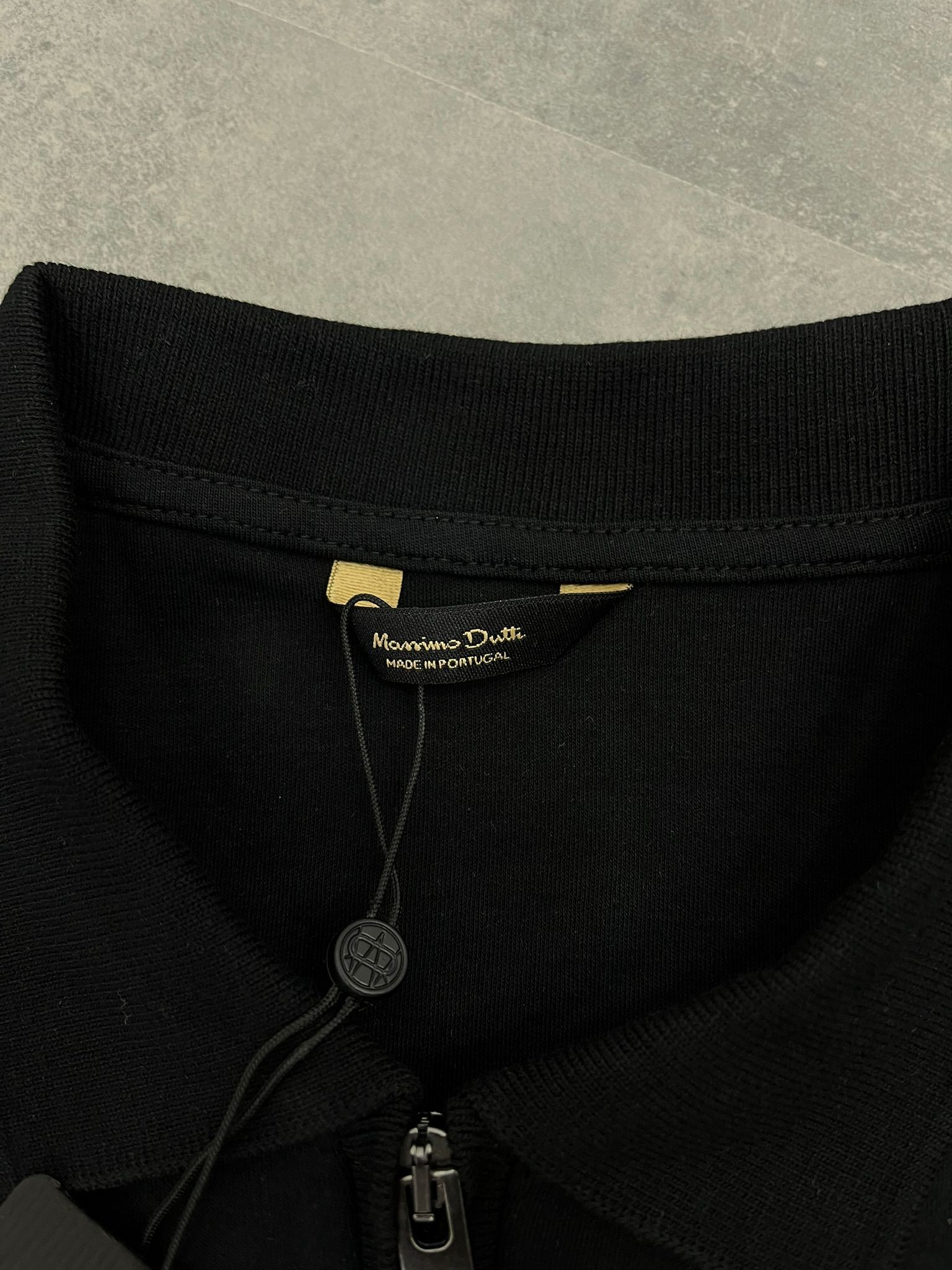 Yeni Sezon Organik Pamuk Yarım Fermuarlı  Black Polo Yaka  T-shirt