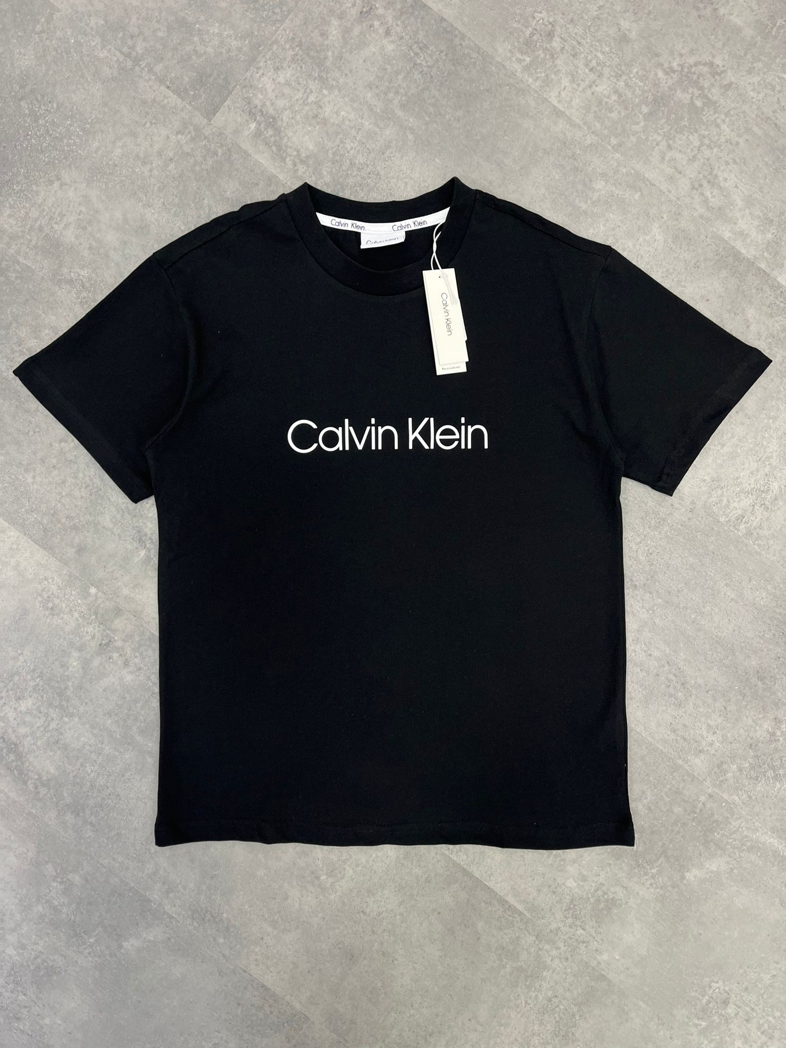 Yeni Sezon Kalın Kumaş Mid Icon Logo Black T-shirt