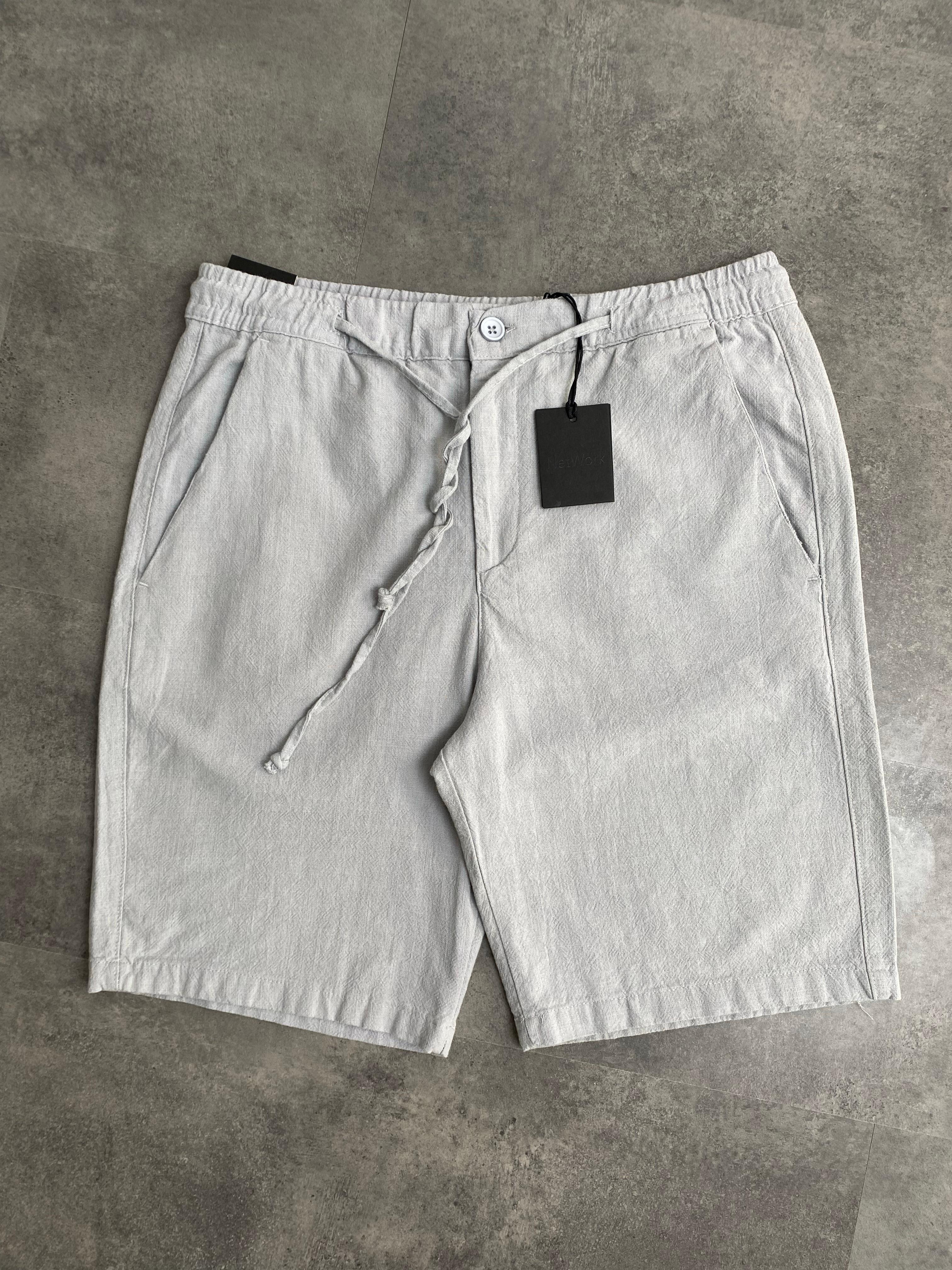 Yeni Sezon Casual Classic Keten Şort - GRİ