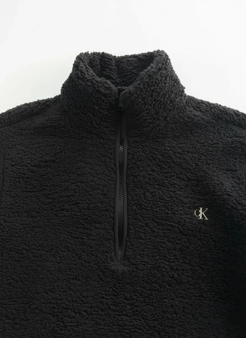 Yeni Sezon Yarım Fermuarlı Peluş Ceket