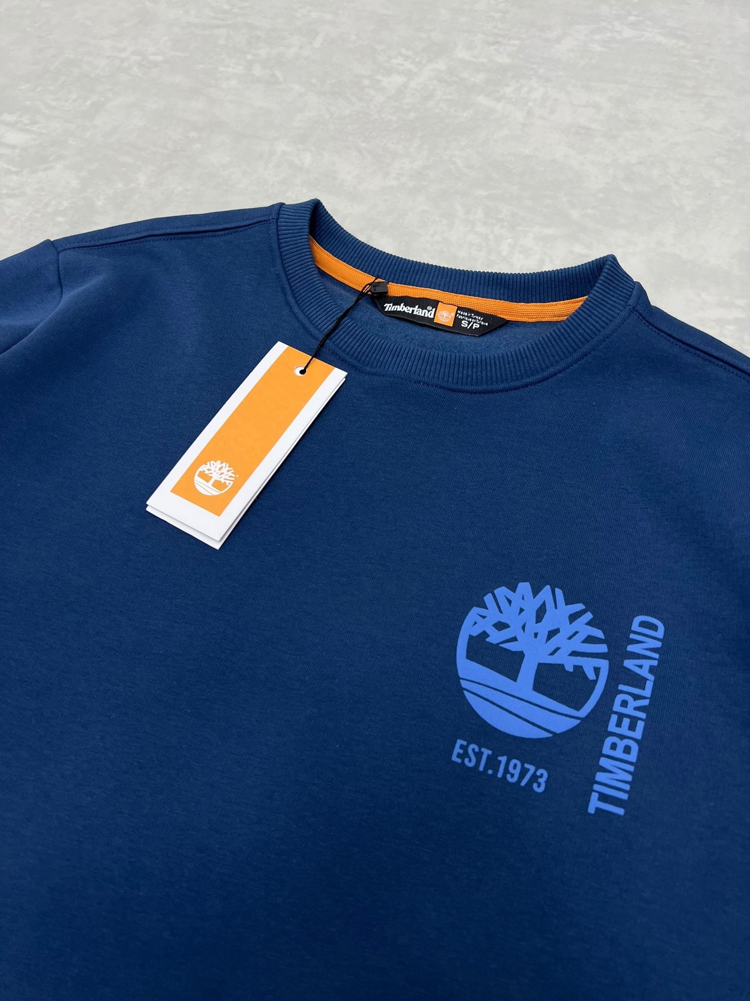 Est.1973  Basic Logo Blue Şardonlu  Sweatshirt