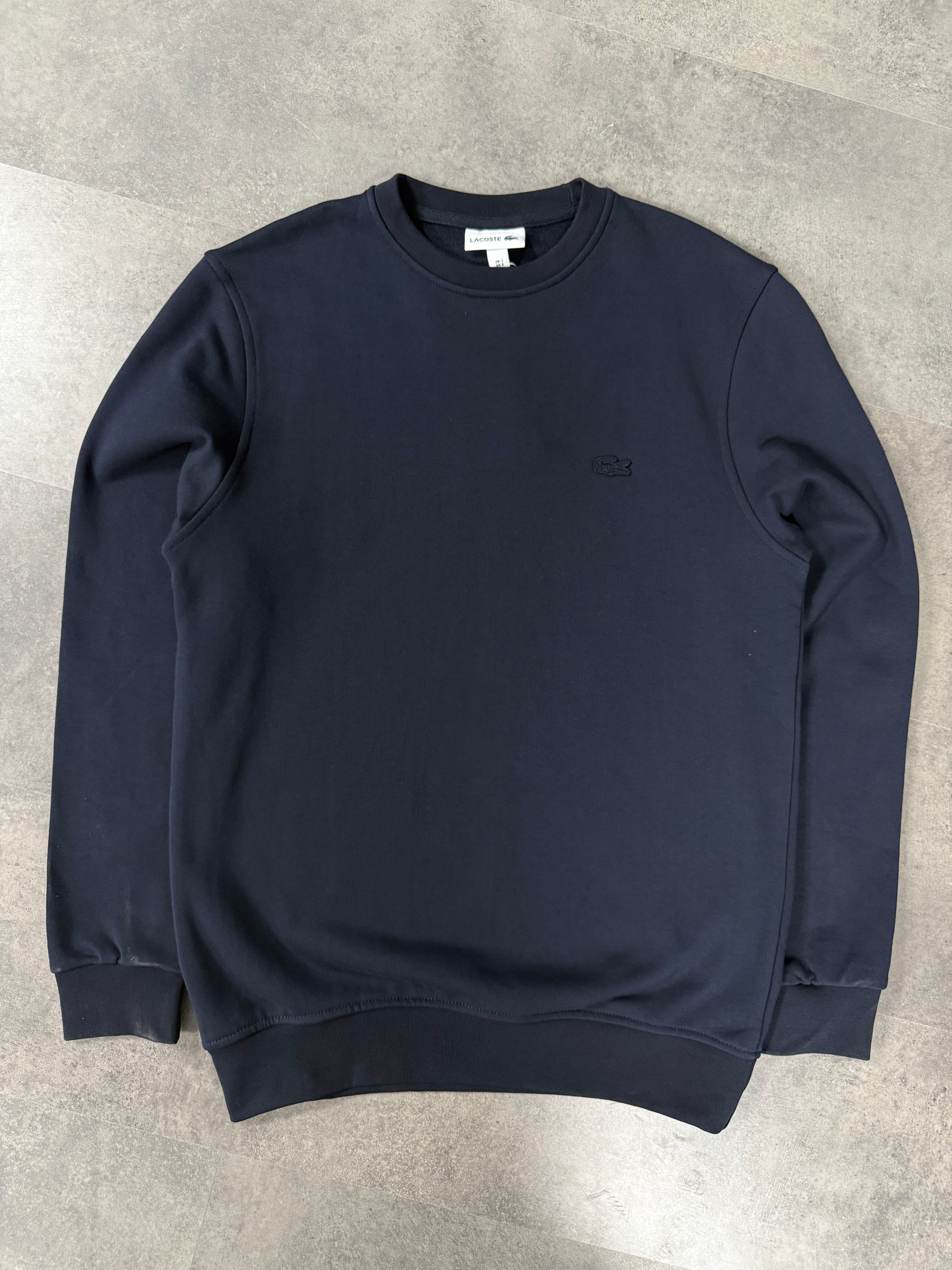 Yeni Sezon Basic Mini Logo Üç İplik Şardonsuz Sweatshirt - LACİVERT