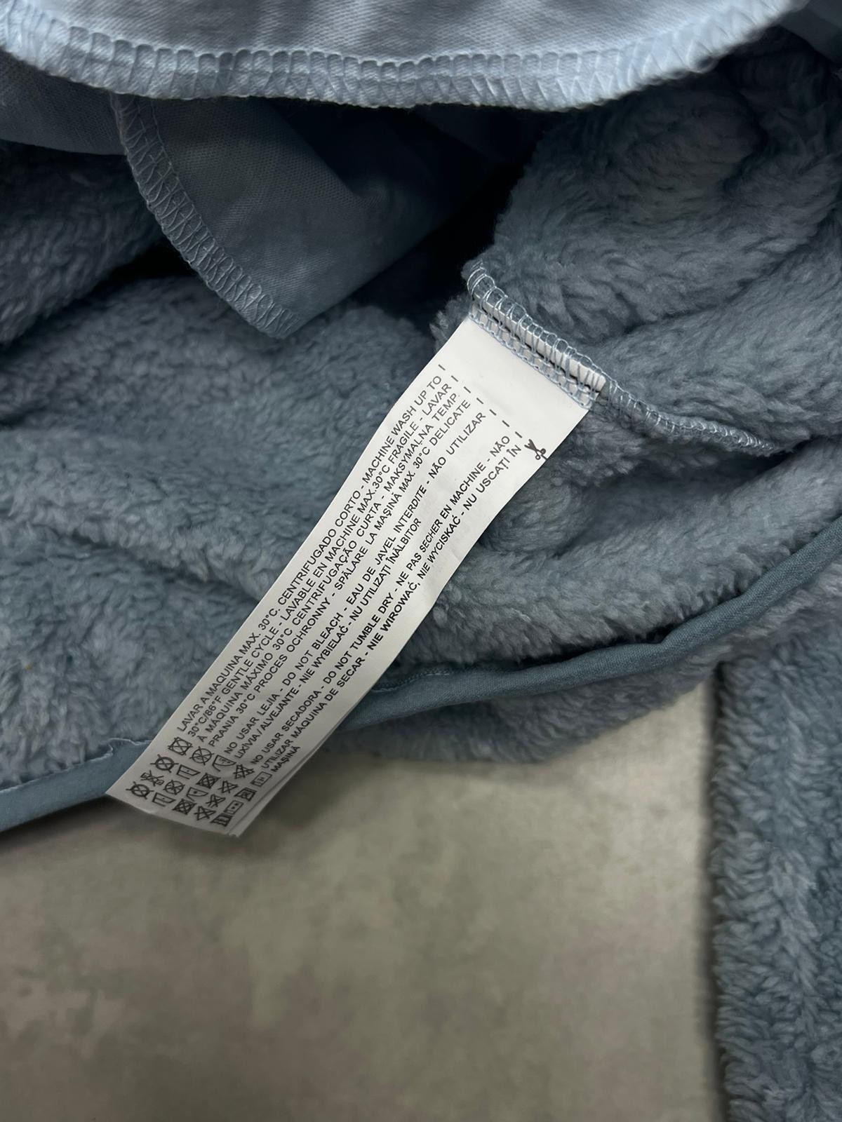 Denim Wear Tam Fermuarlı Light Blue Peluş Ceket 