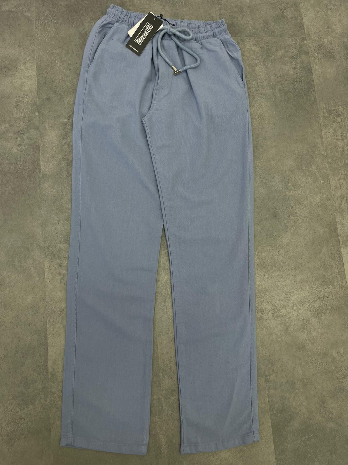 Yazlık Yeni Sezon Ham Keten Blue  Pantalon