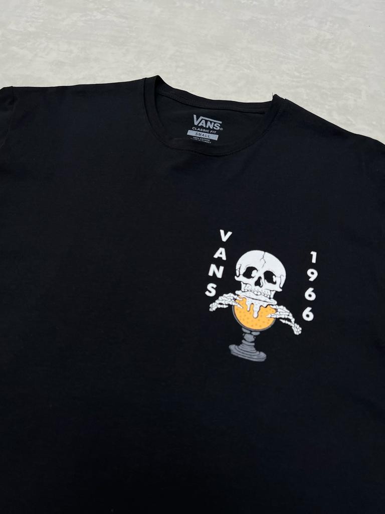 Beer And Skull Black T-shirt On The Back