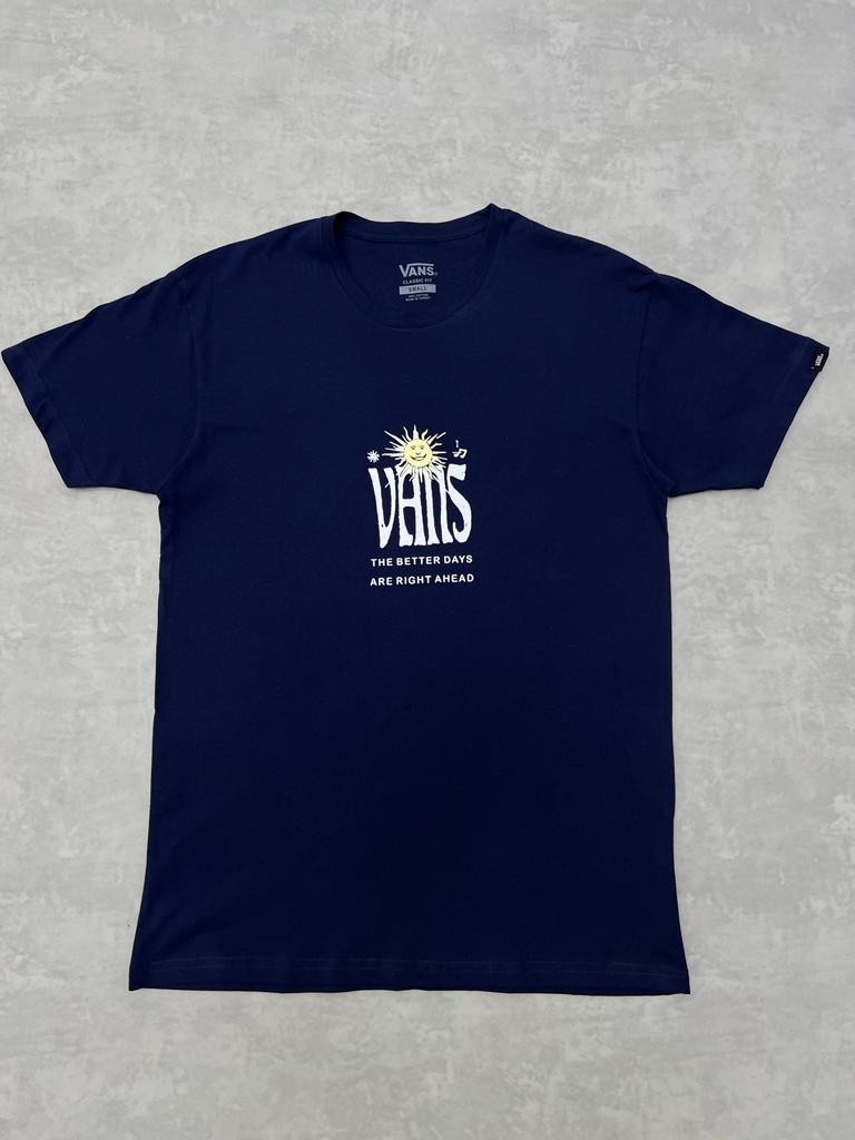 Clear Minds Better Days Print Navy Blue T-shirt