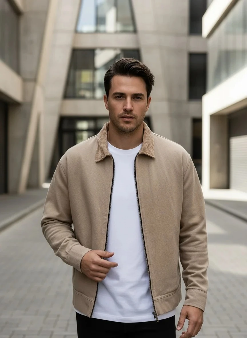 Yeni Sezon Cepli Gabardin Mevsimlik  Ceket - KREM