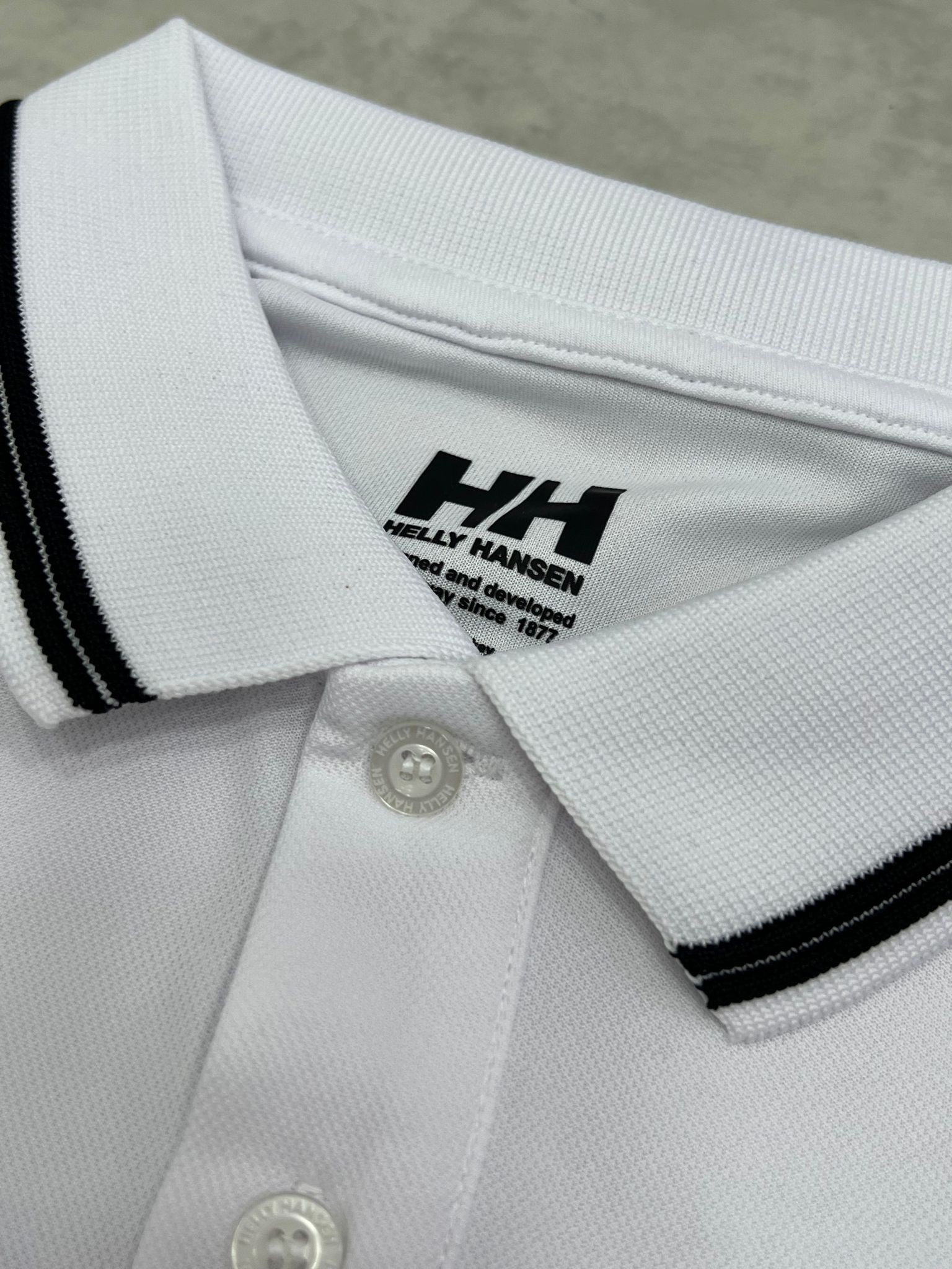 Kol Detaylı Model  Clima Cool (Nefes Alan) Polo Yaka White T-shirt