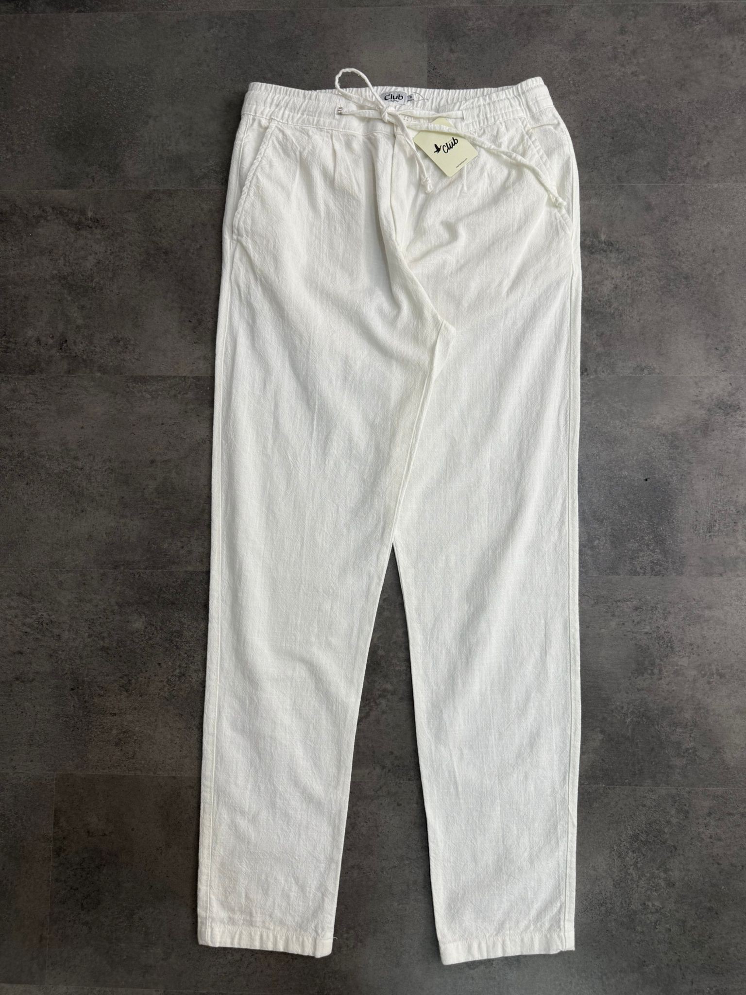 Yeni Sezon Casual Keten Pantolon - BEYAZ