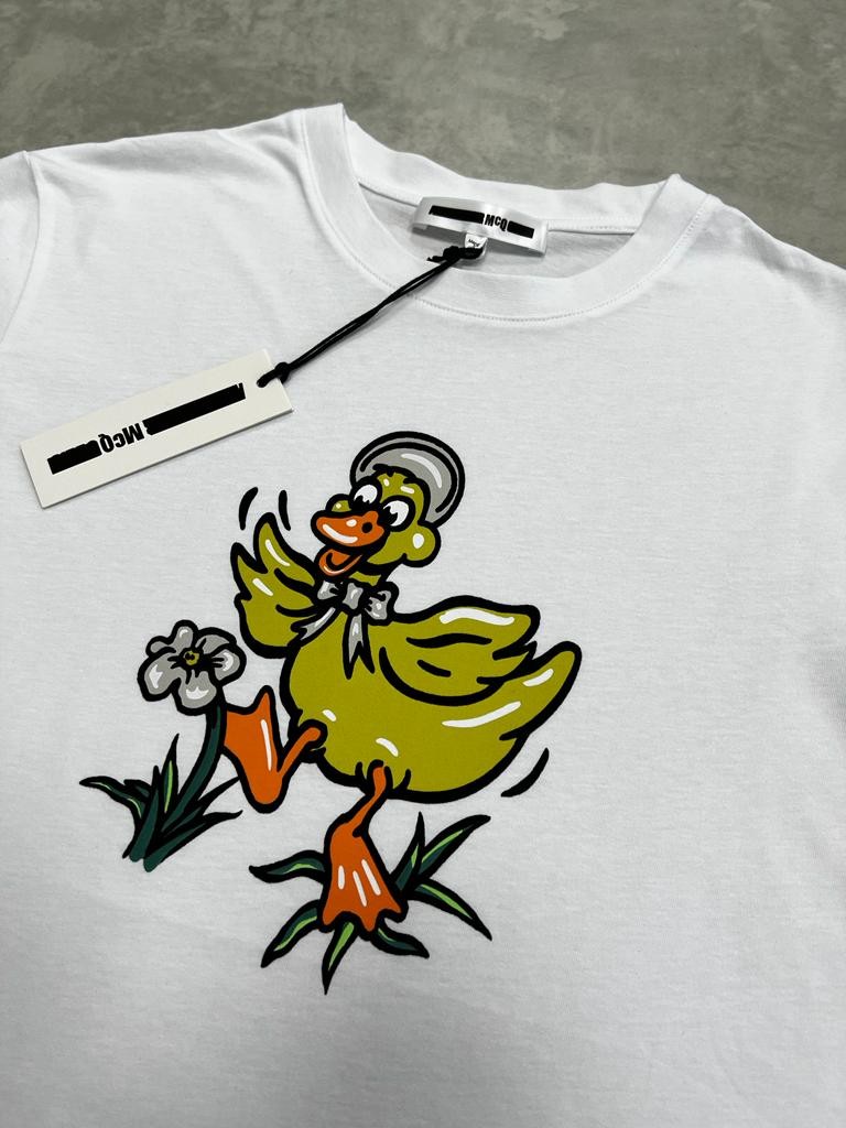 Mid Duck Logo White  T-shirt