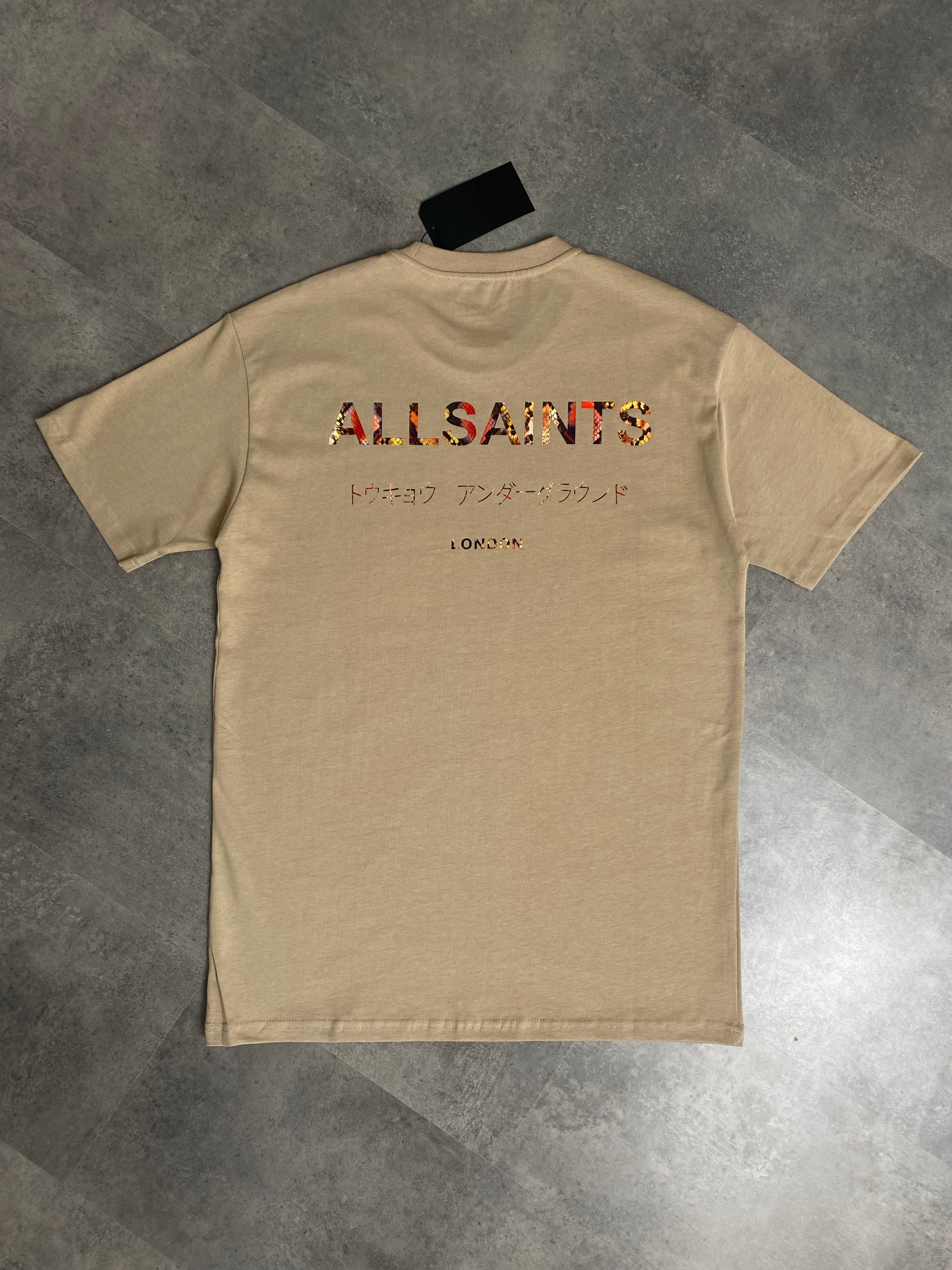 Yeni Sezon London Back to Print Kalın Pamuk T-shirt - BEJ