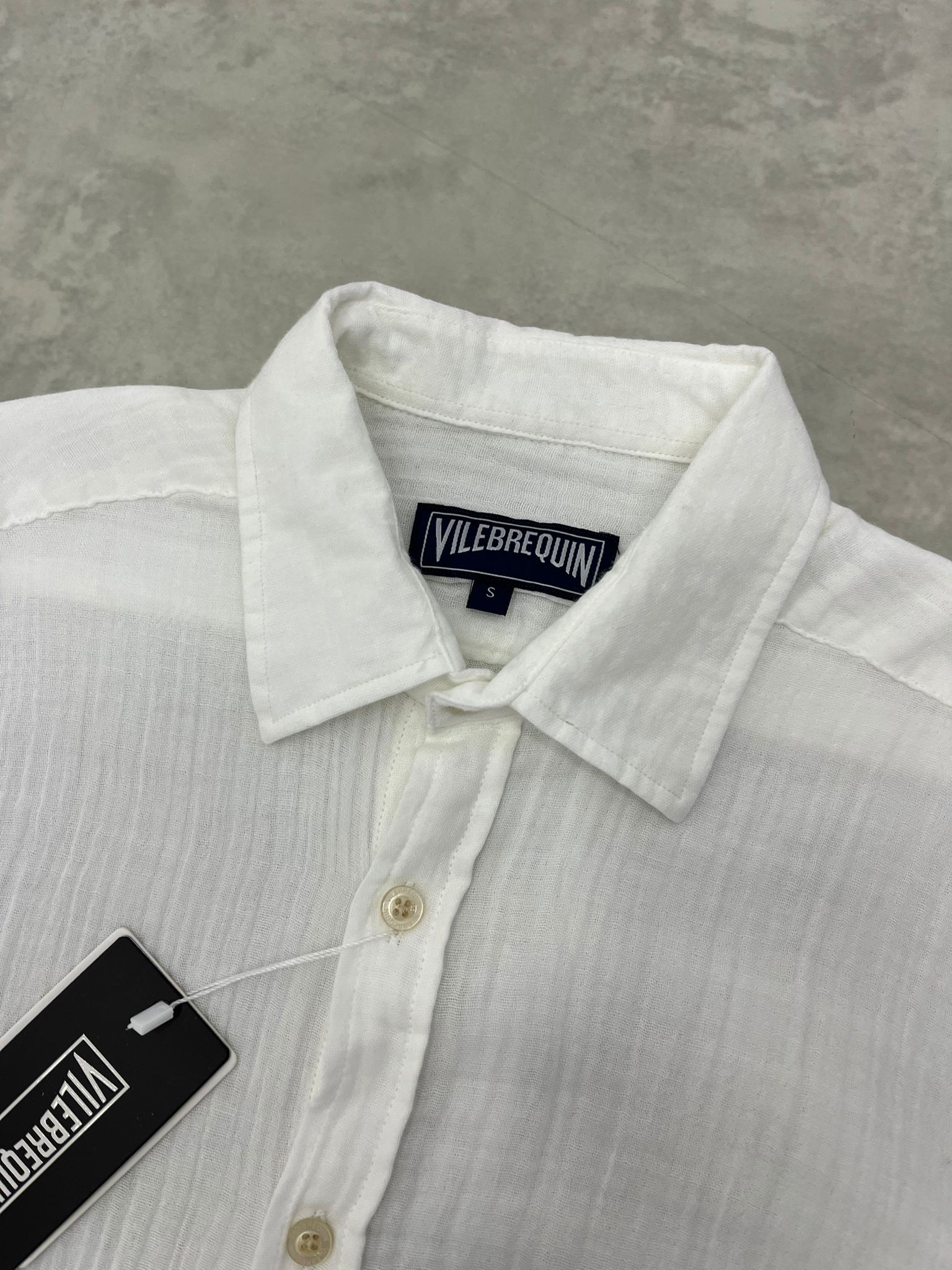 Nakış Logo Detaylı Keten Gömlek White Gömlek
