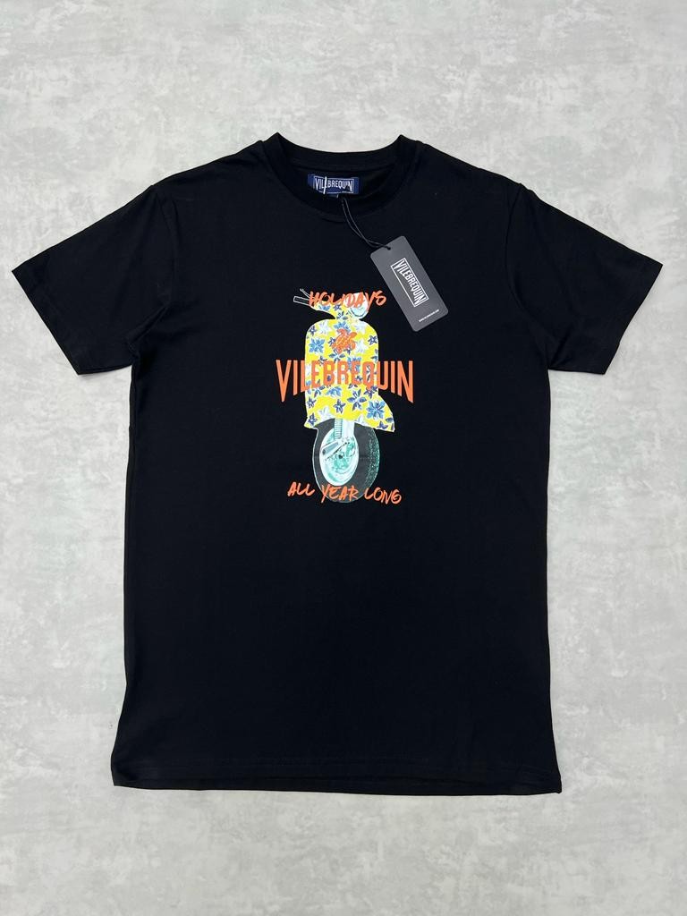 Motor Printed Black T-shirt