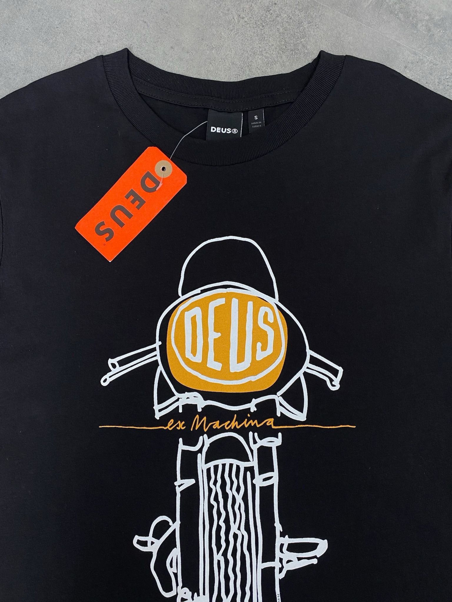 Yeni Sezon Ex Machina Motor Black-Orange MotorCycles T-shirt