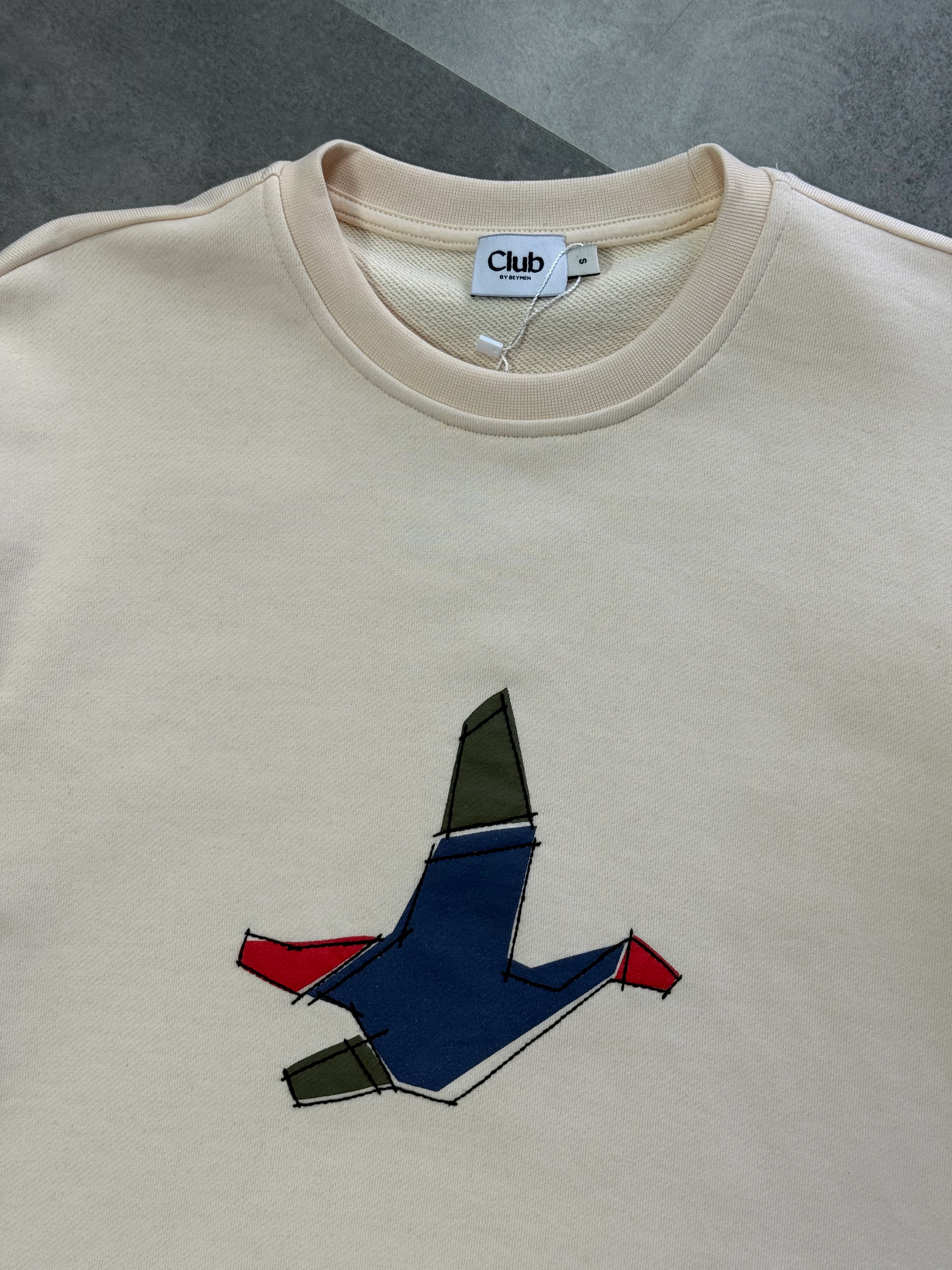 Yeni Sezon Birds Özel Seri Nakış Logo Şardonlu Sweatshirt