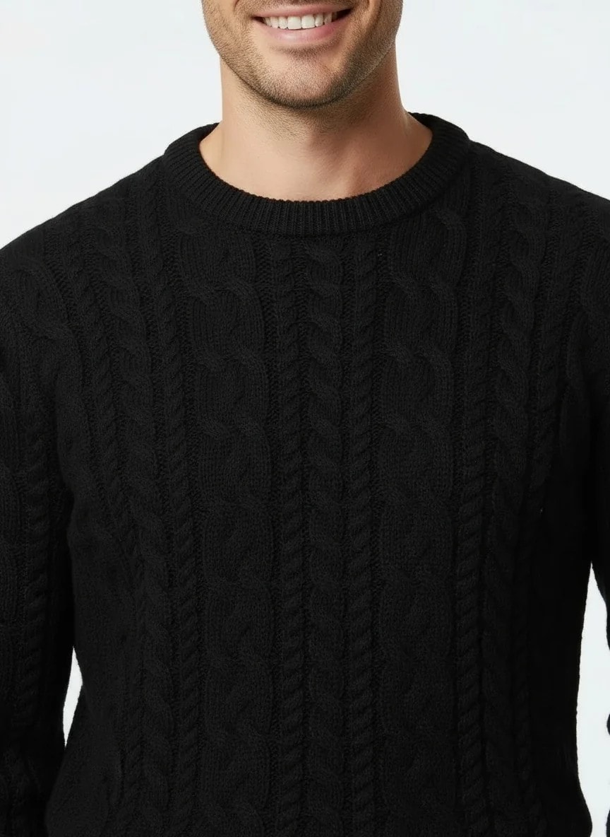 Yeni Sezon Diagonel Özel Örgü Kalın Pamuk Kazak