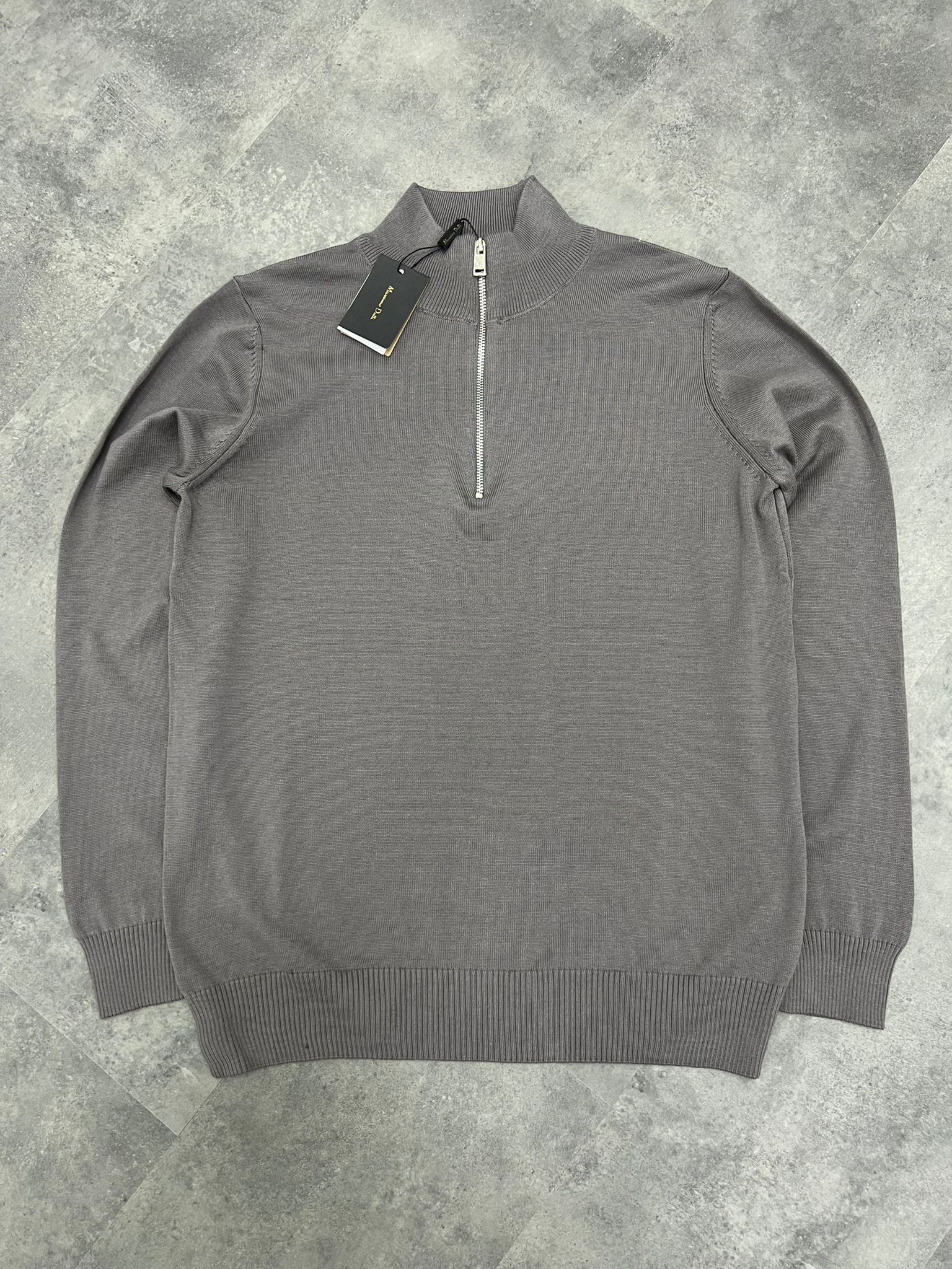 Yeni Sezon Organik Pamuk Triko Yarım Fermuarlı Sweatshirt - ANTRASİT