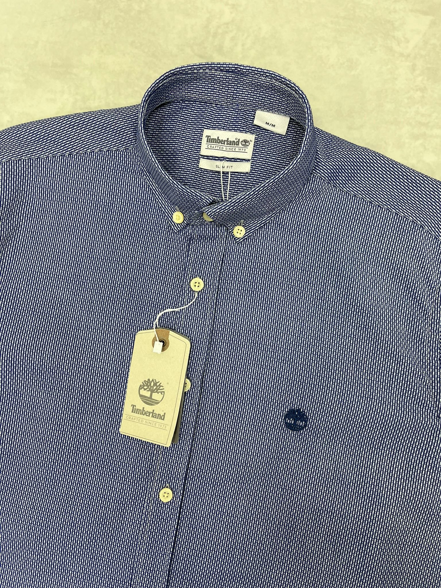 Classic Basic Mini Logo Blue Desenli Gömlek