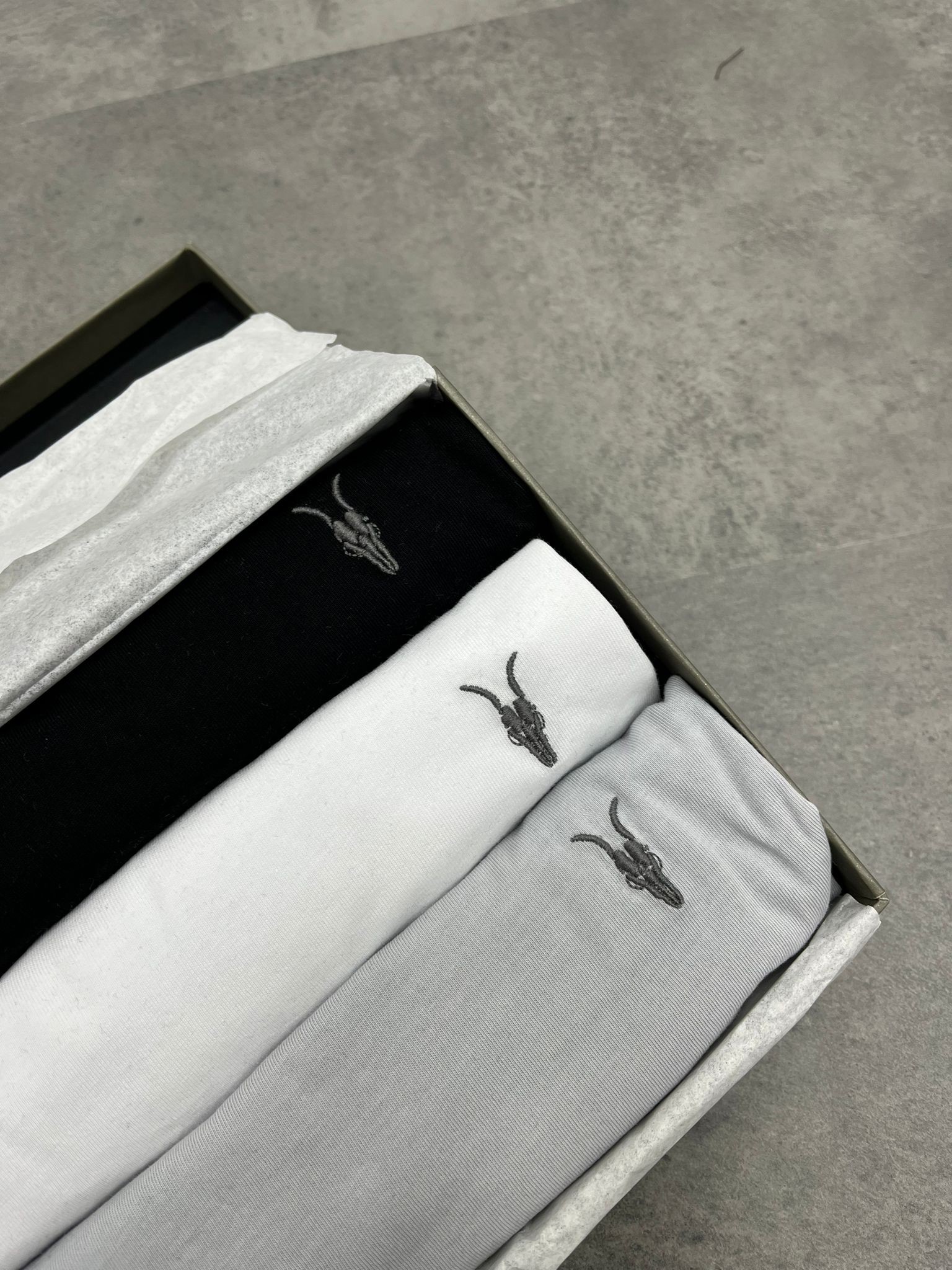 Özel Seri Kutulu 3 lü Basic Mini Logo (Gray-Beyaz-Siyah) T-shirt