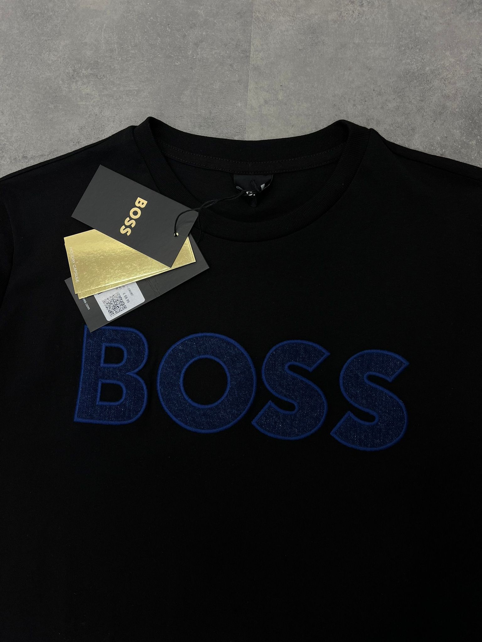 Yeni Sezon Aplice Logo Black Mid Logo T-shirt