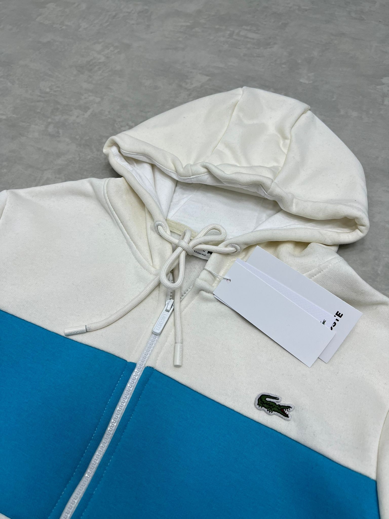 Limited Edition Kol Detaylı Tam Fermuarlı Özel Seri Cream/Blue Ceket