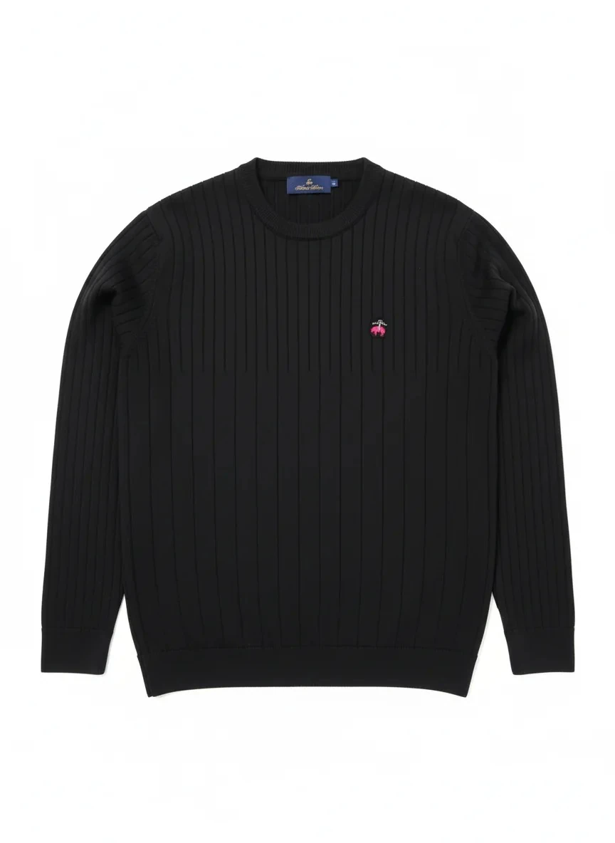 Yeni Sezon Özel Örgü Mini Logo Triko - SİYAH