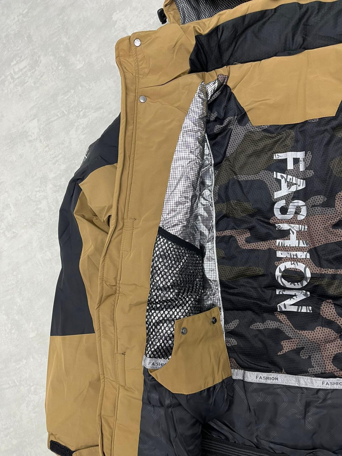 Classic Cep Detaylı İthal WaterProof Şişme Bel Destekli Hardal Termal Astarlı Mont