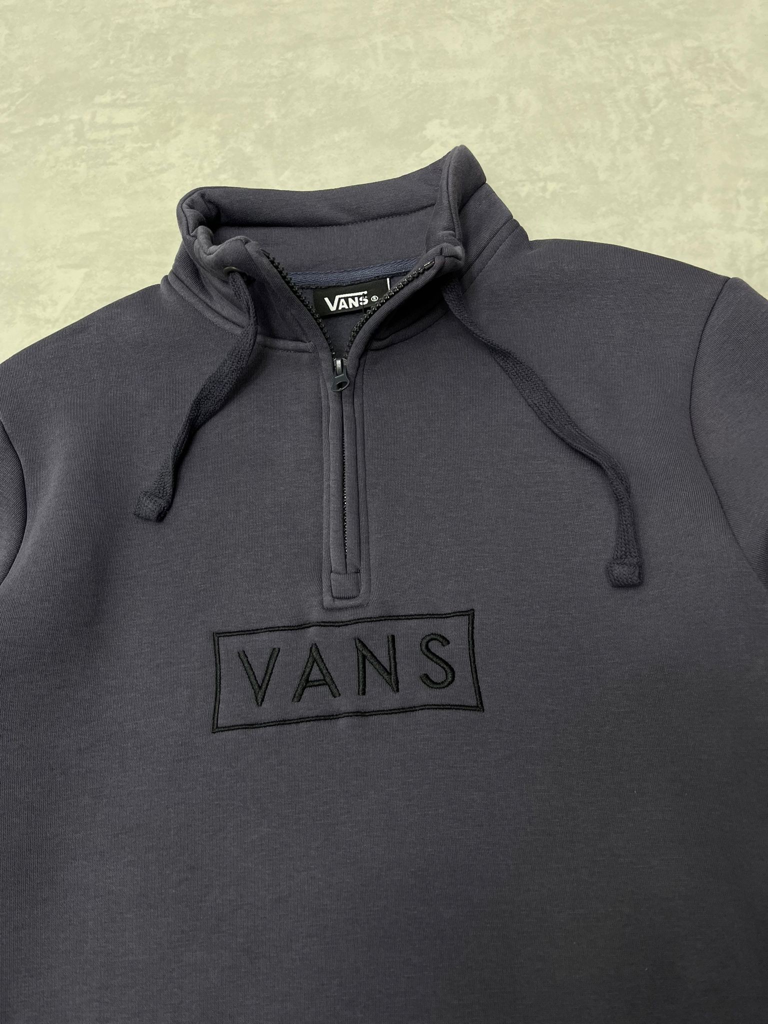 Yeni Sezon Yarım Fermuarlı Nakış Logo Antrasit Sweatshirt