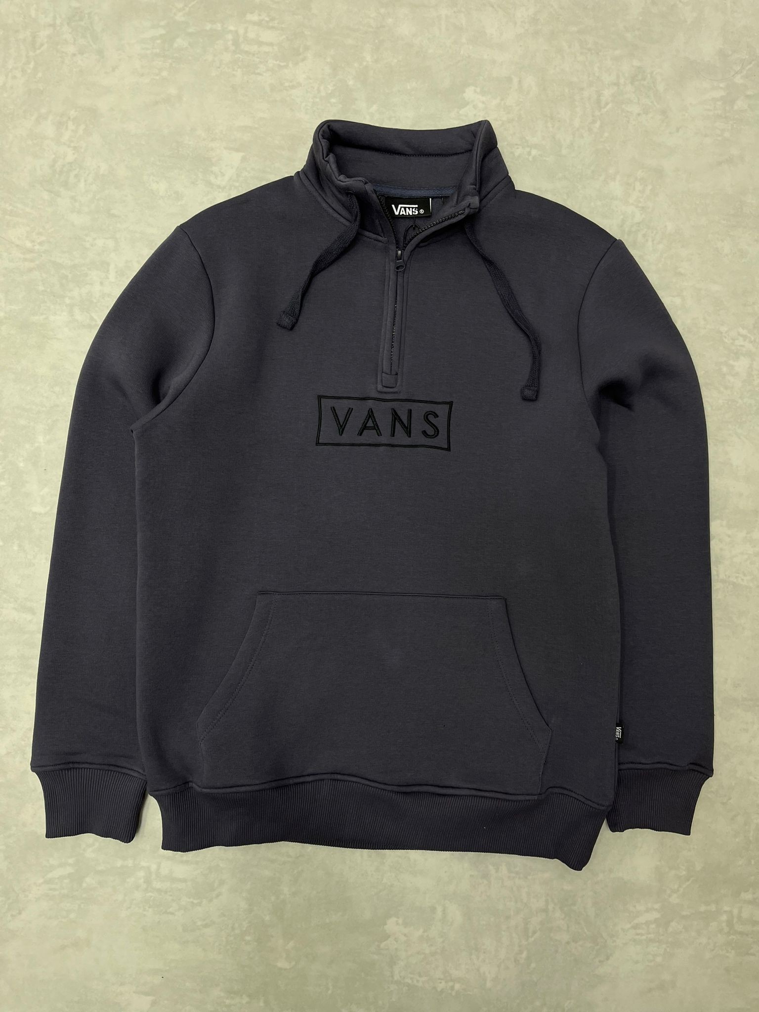 Yeni Sezon Yarım Fermuarlı Nakış Logo Antrasit Sweatshirt