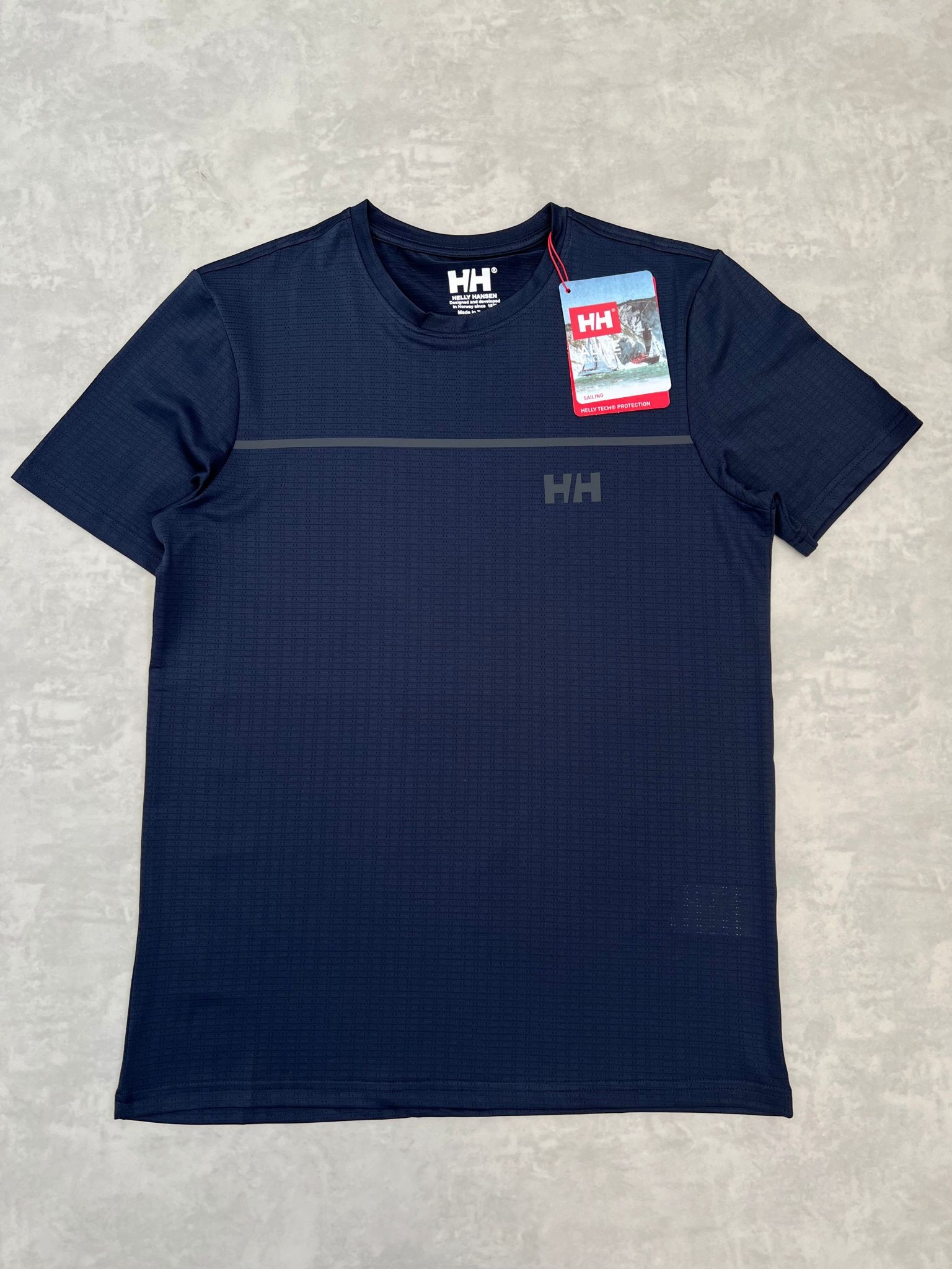 Şeritli Clima Cool ( Nefes Alan) Navy Blue  T-shirt