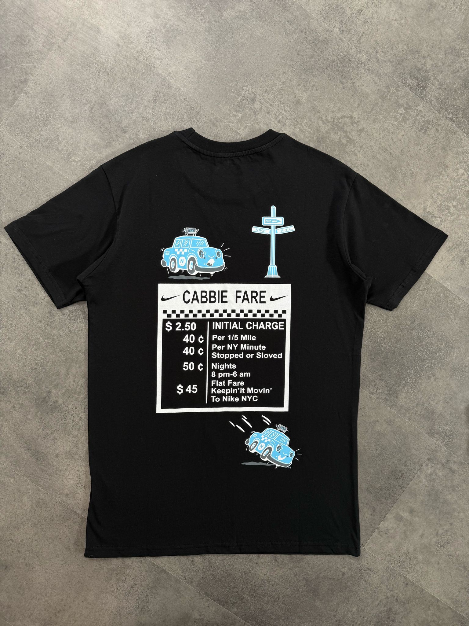 Yeni Sezon Back To Print Bus Staion Taxi  T-shirt - SİYAH