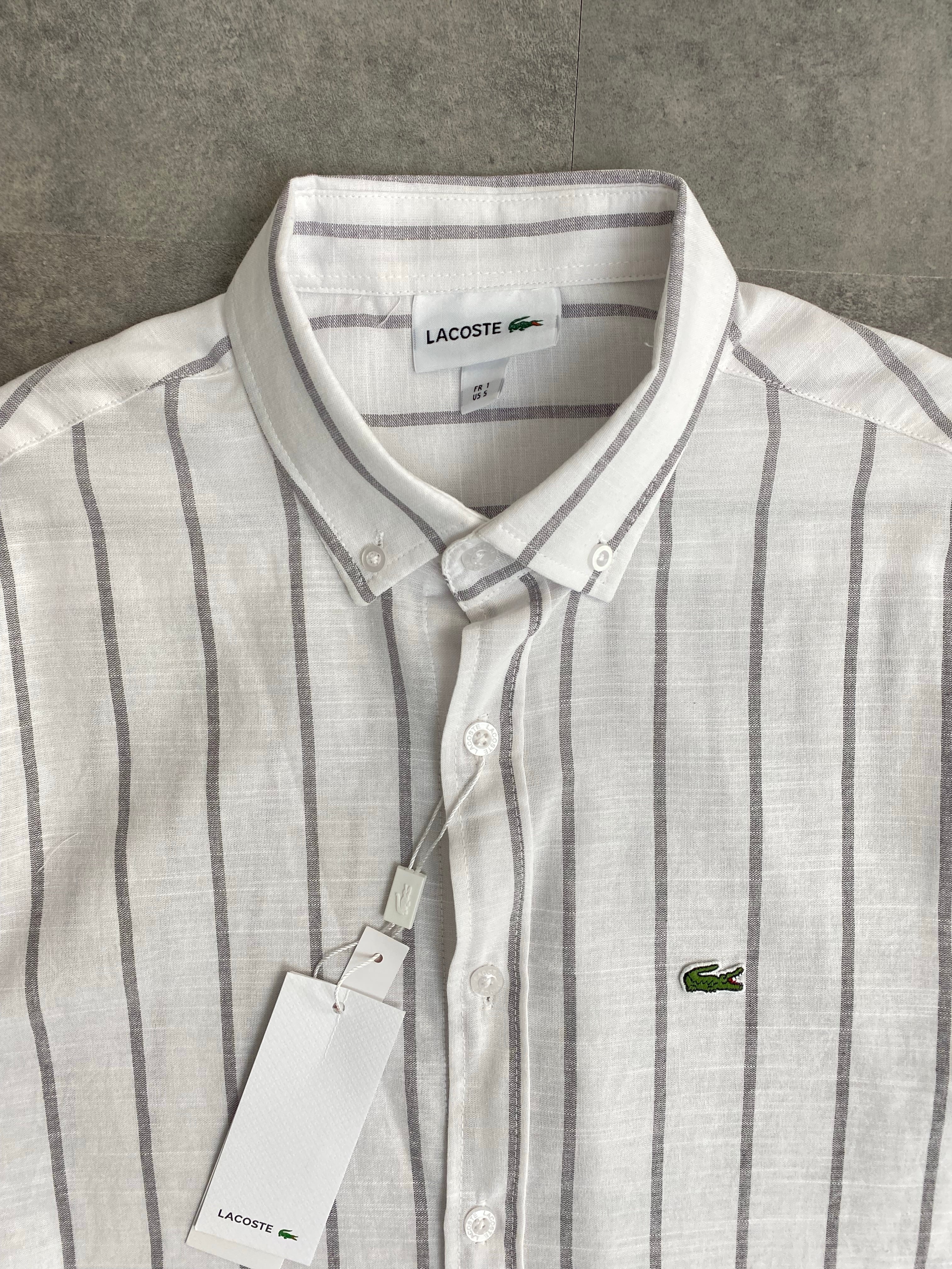 Yeni Sezon Pamuk Keten Çizgili Keten Gömlek