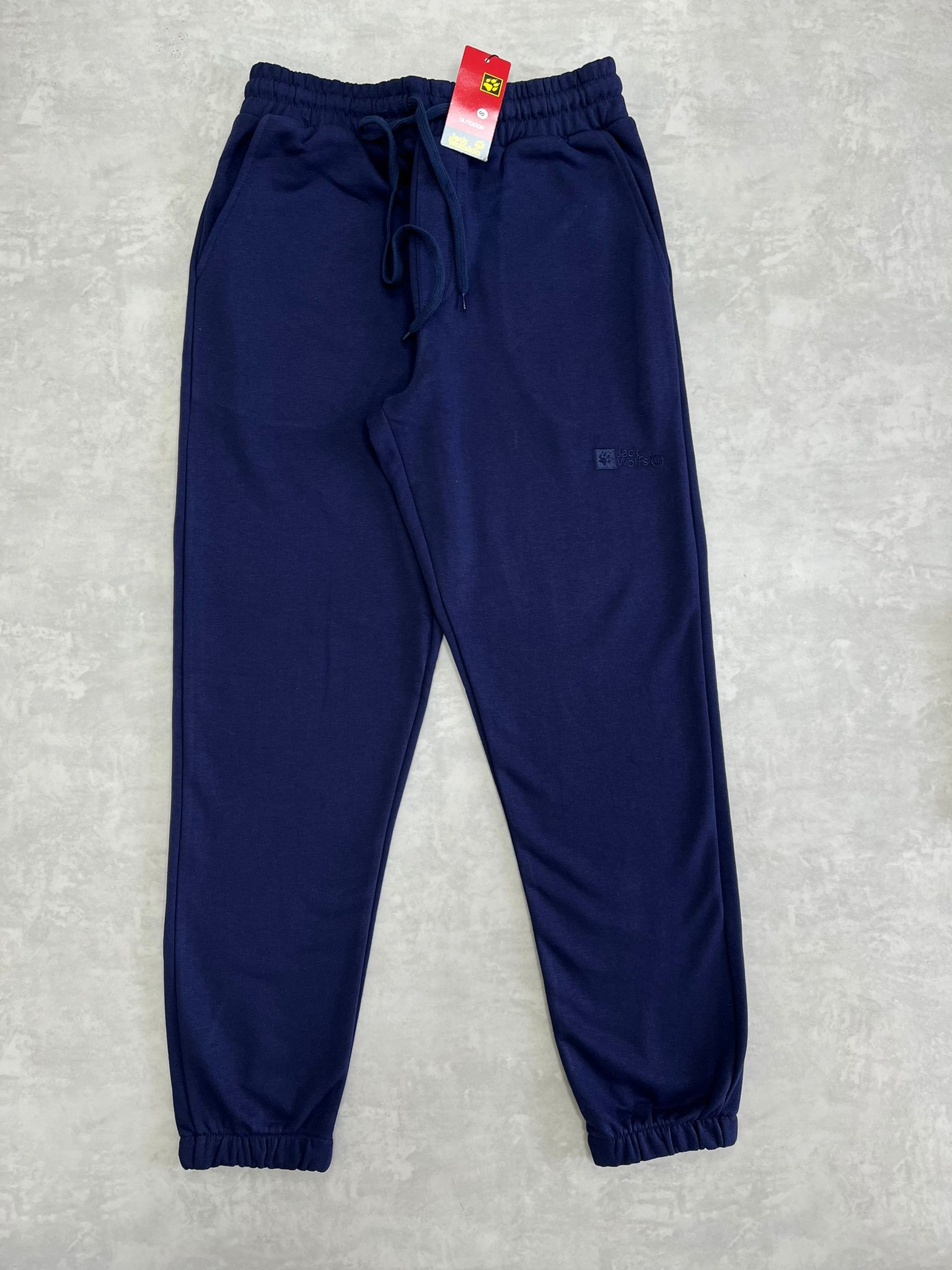 Nakış Logo Regular Şardonsuz Navy Blue Eşofman Altı