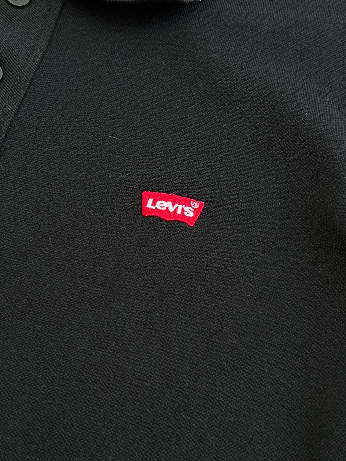 Classic Logo Basic Black Uzun Kol Polo Yaka Sweatshirt 