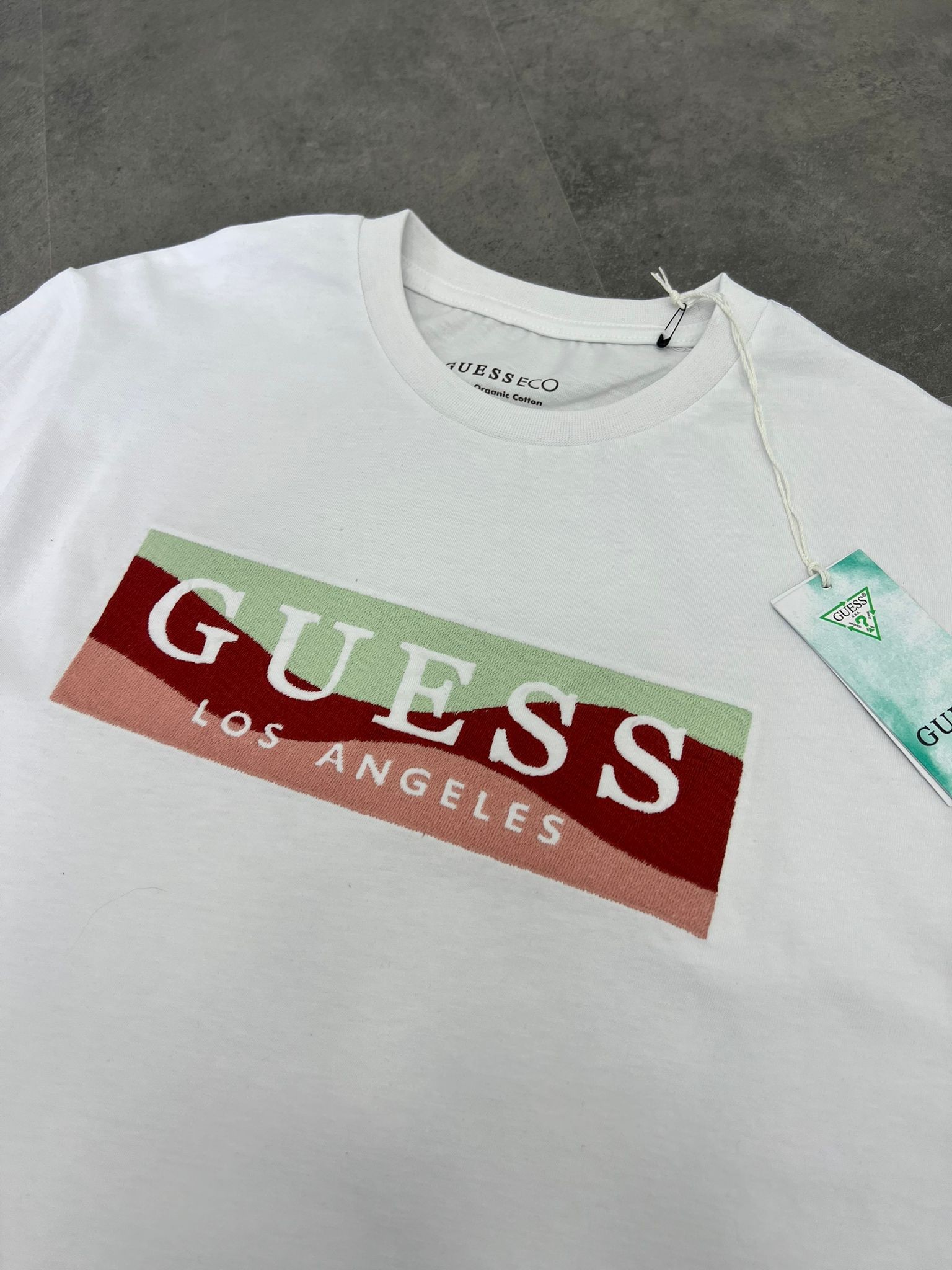 Yeni Sezon Los Angeles Full Nakış Logo White T-shirt