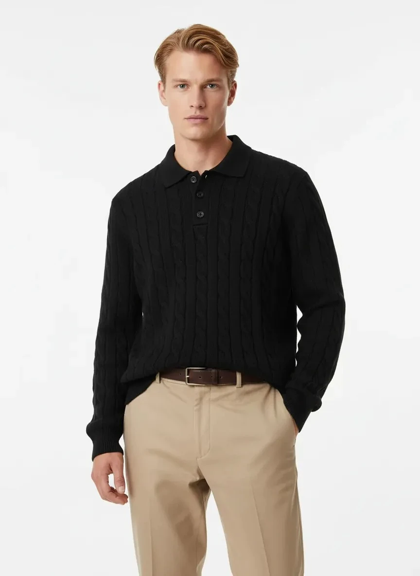 Yeni Sezon Örgü Desenli Yün Gramajlı Kazak