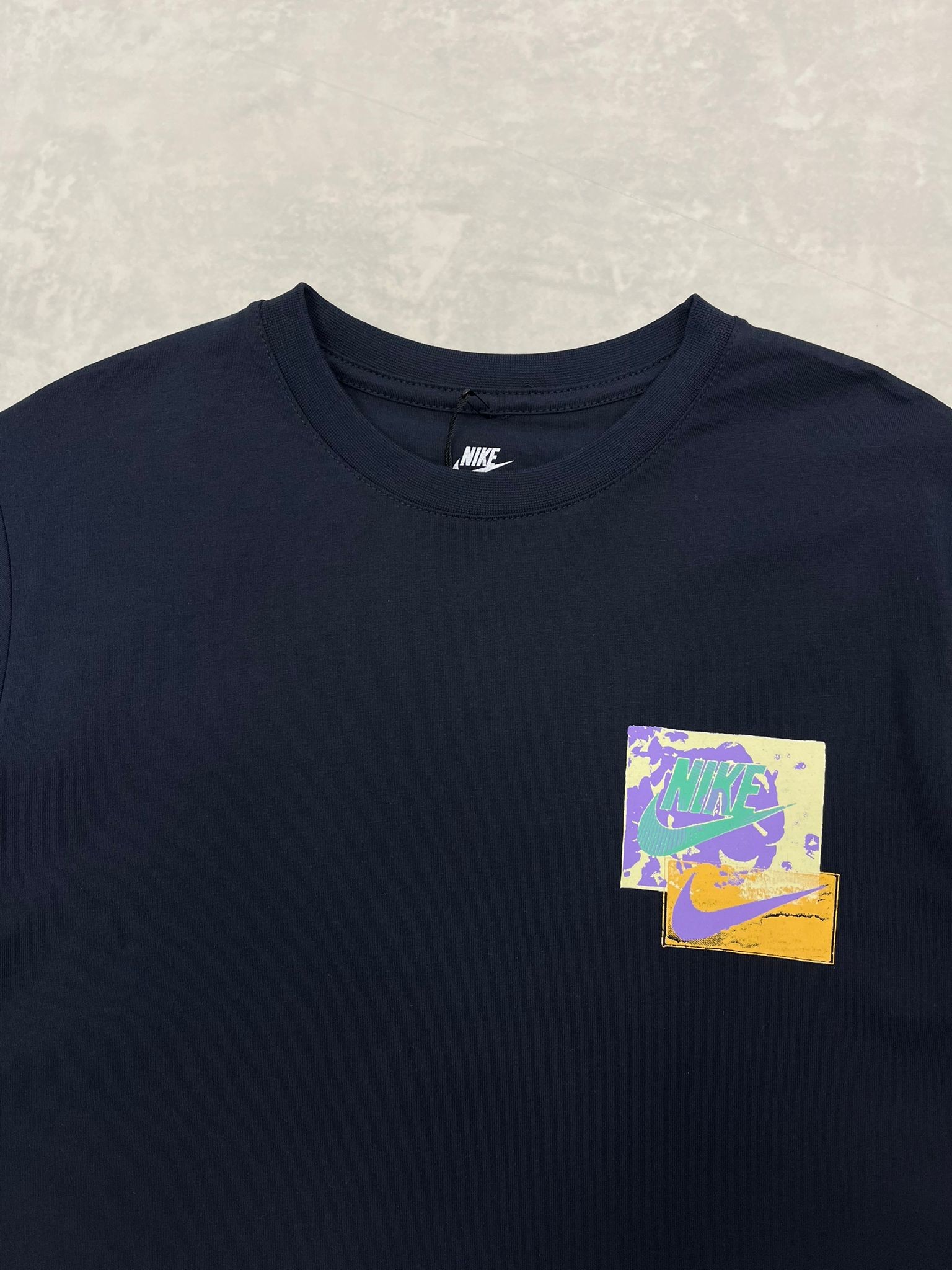 To The Lıght Back Print Navy Blue  T-shirt