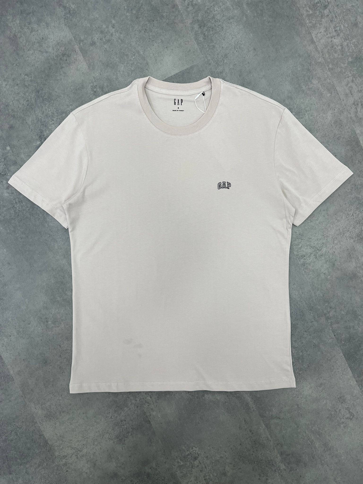 Yeni Sezon Basic Aplice Mini Logo Cream T-shirt