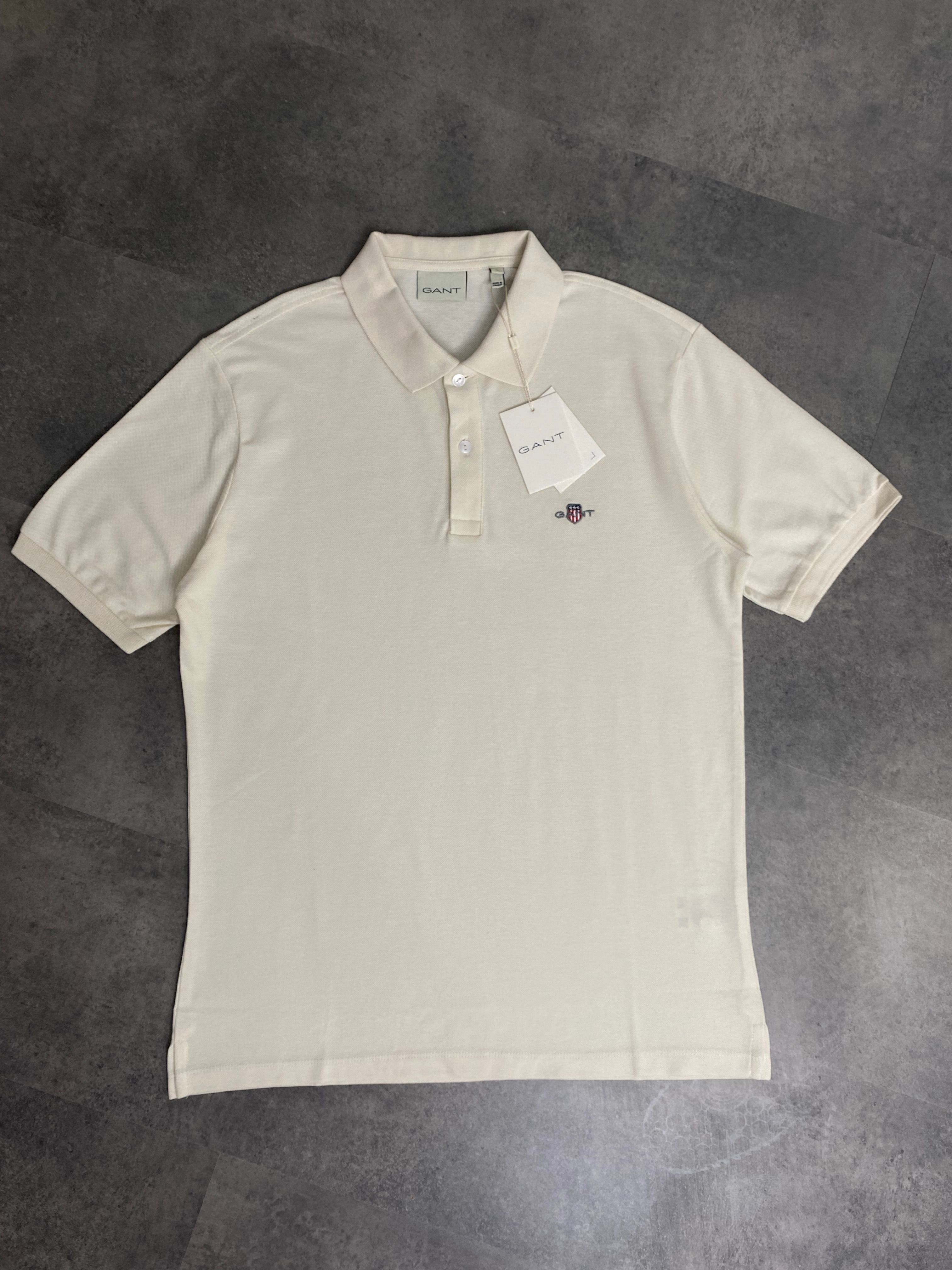 Yeni Sezon Basic Mini Logo Polo Yaka - KREM