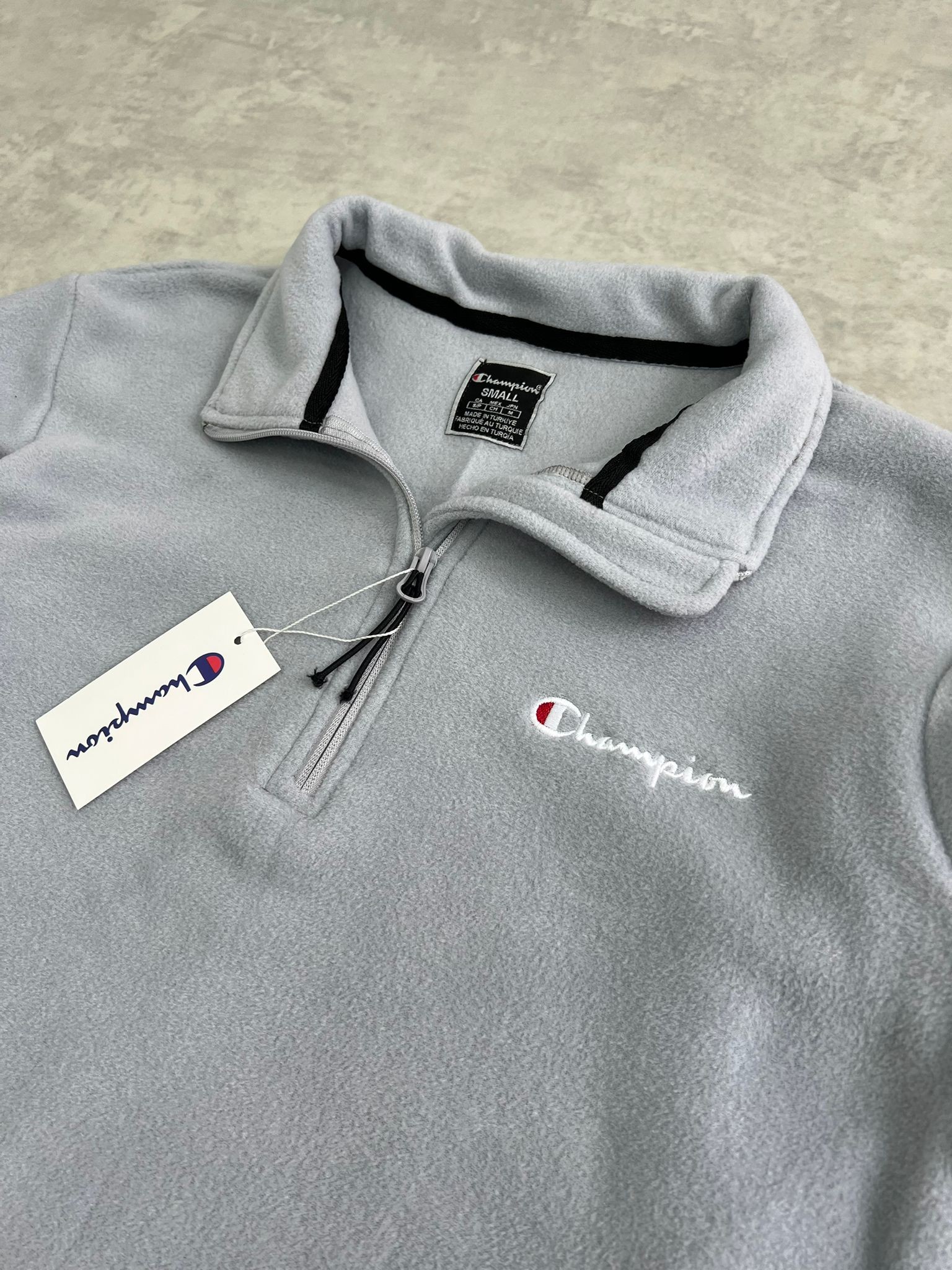 Yeni Sezon Yarım Fermuarlı Gray Polar Sweatshirt