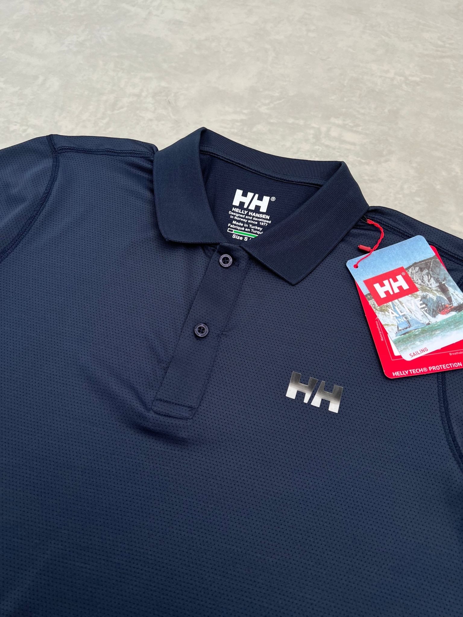 Clima Cool (Nefes Alan) Shiny Logo  Polo Yaka Navy Blue T-shirt