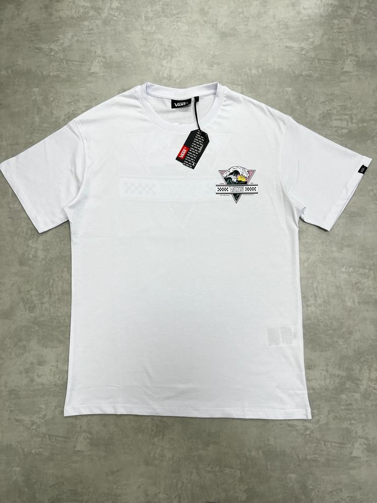 Back To Print Wave Beach White T-shirt