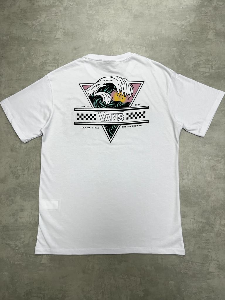 Back To Print Wave Beach White T-shirt