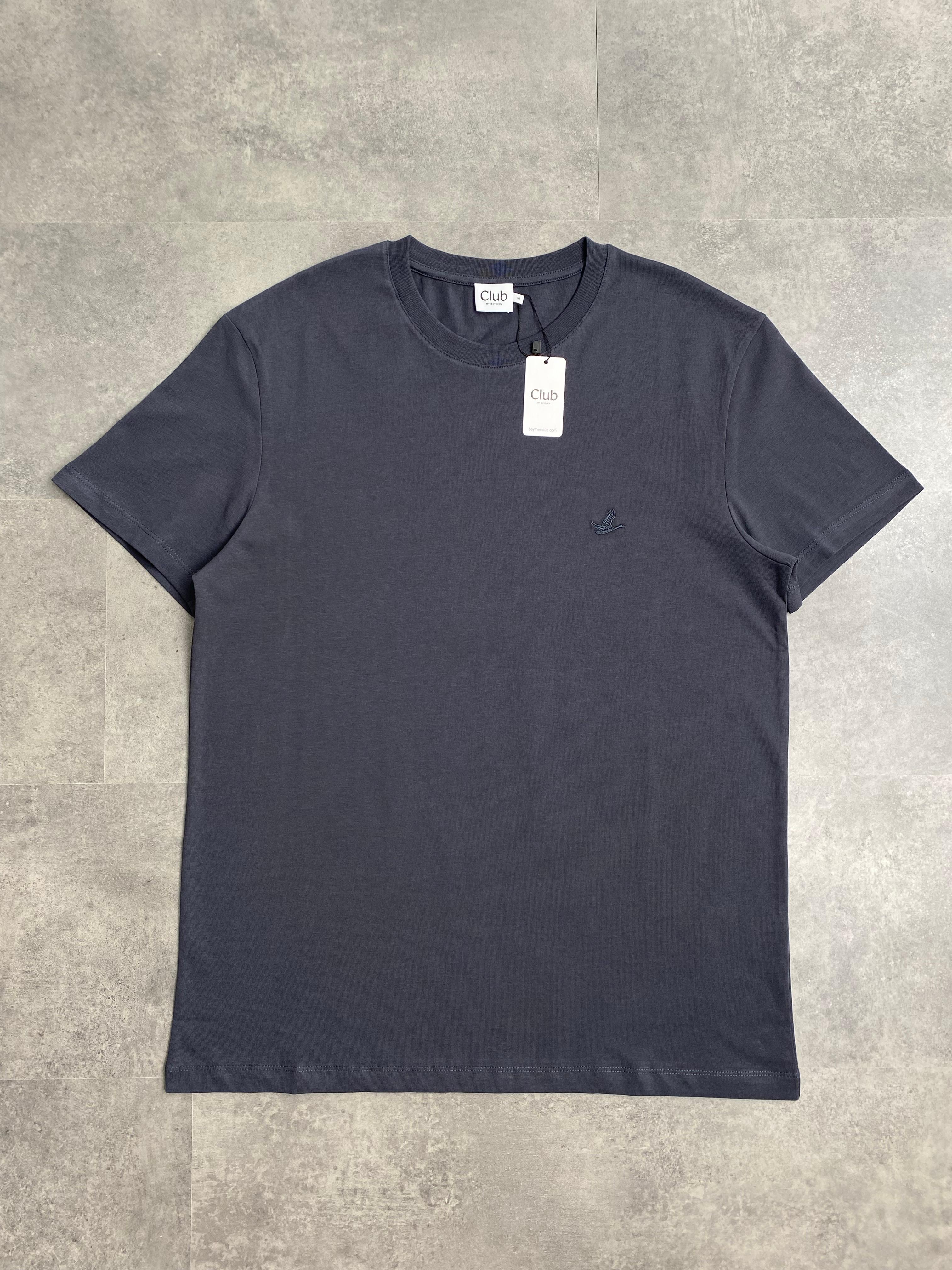 Yeni Sezon Pamuk  Tone to Tone Logo T-shirt - ANTRASİT