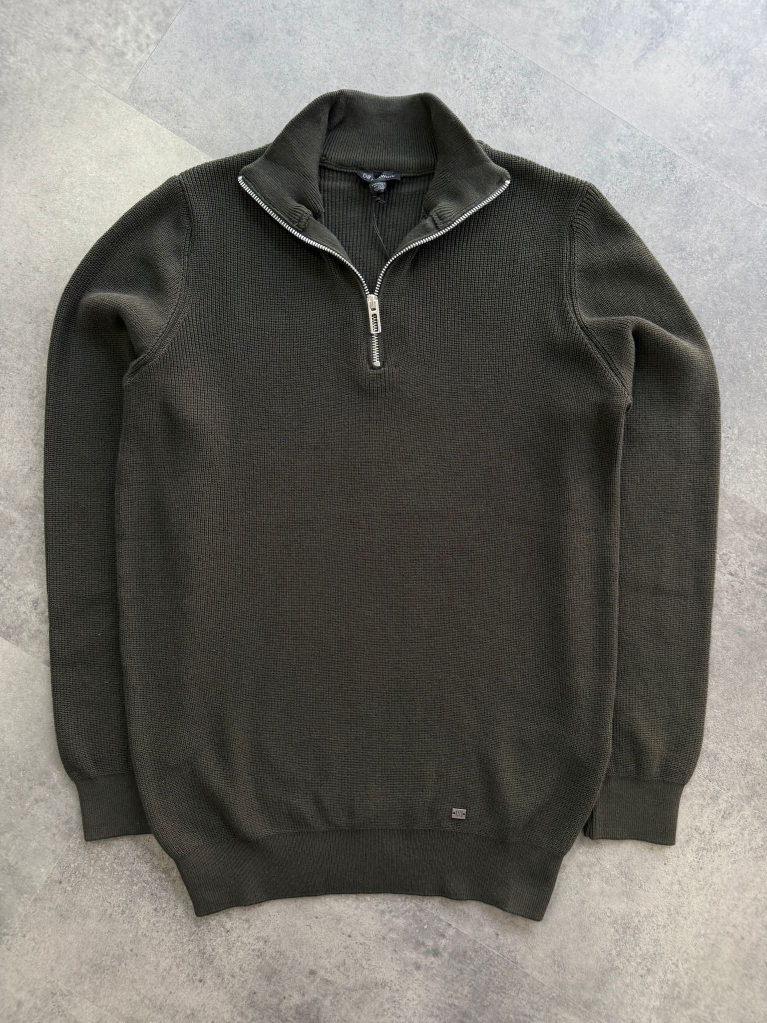 Yeni Sezon Özel Seri Triko Yarım Fermuarlı Sweatshirt - HAKİ