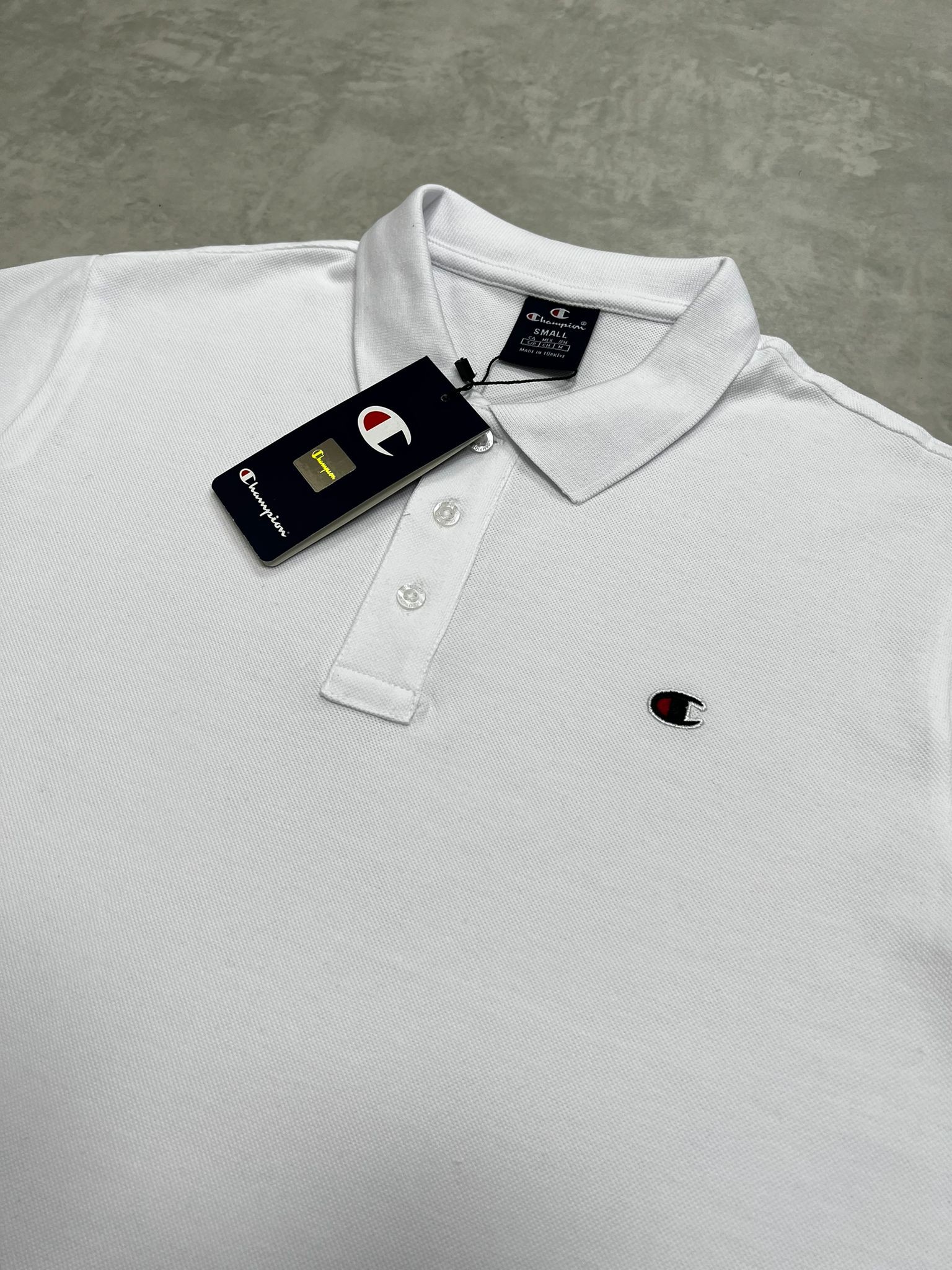 Patch Mini Logo Polo Yaka White T-shirt